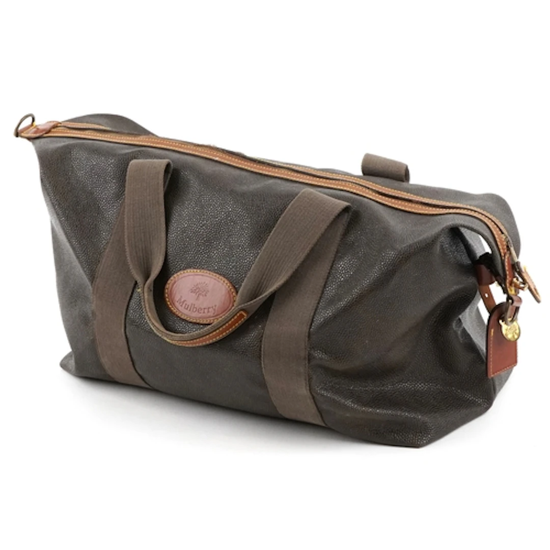 Mulberry brown leather hold all, tag number 546407, 64cm wid...