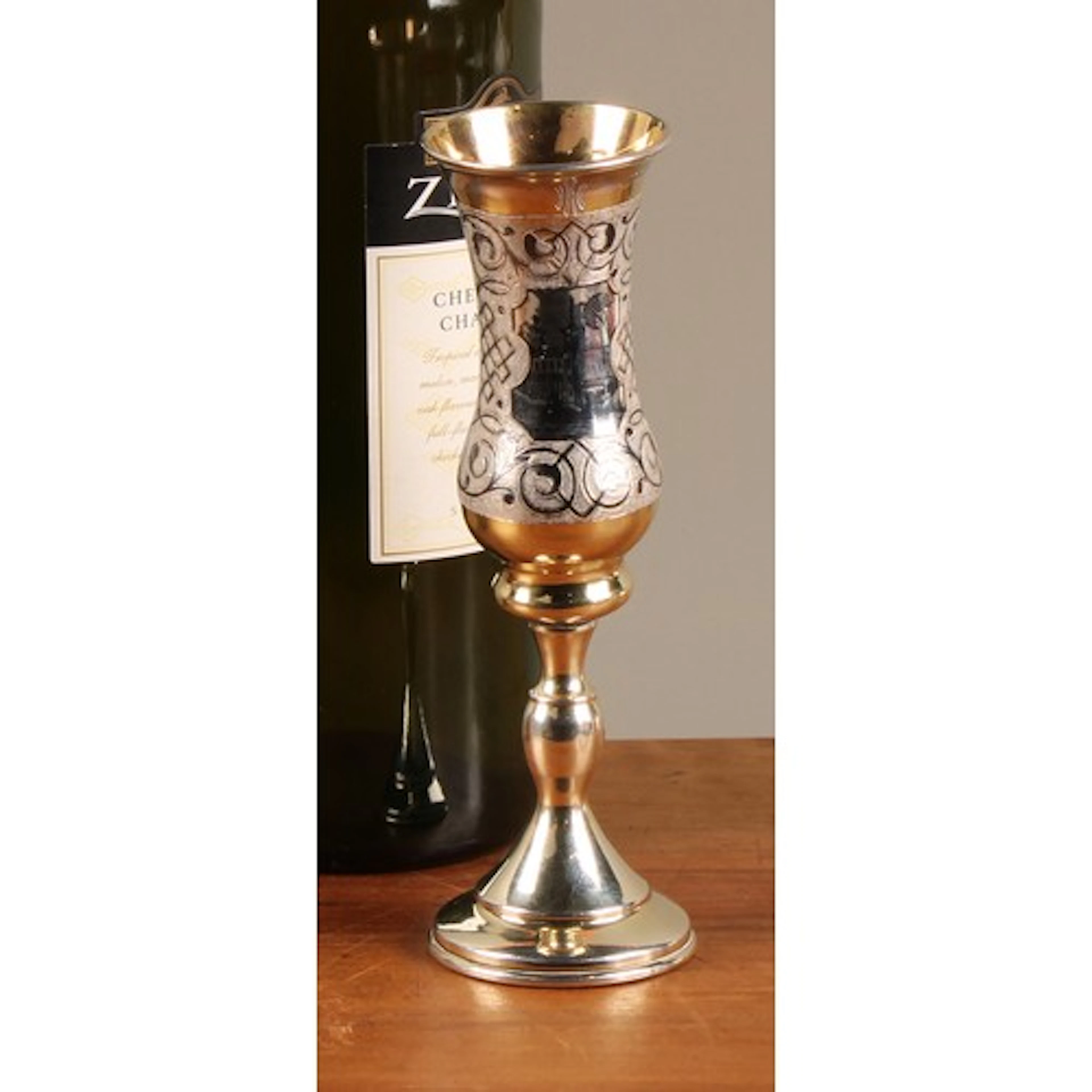 A Russian silver gilt and niello goblet, decorated with a to...