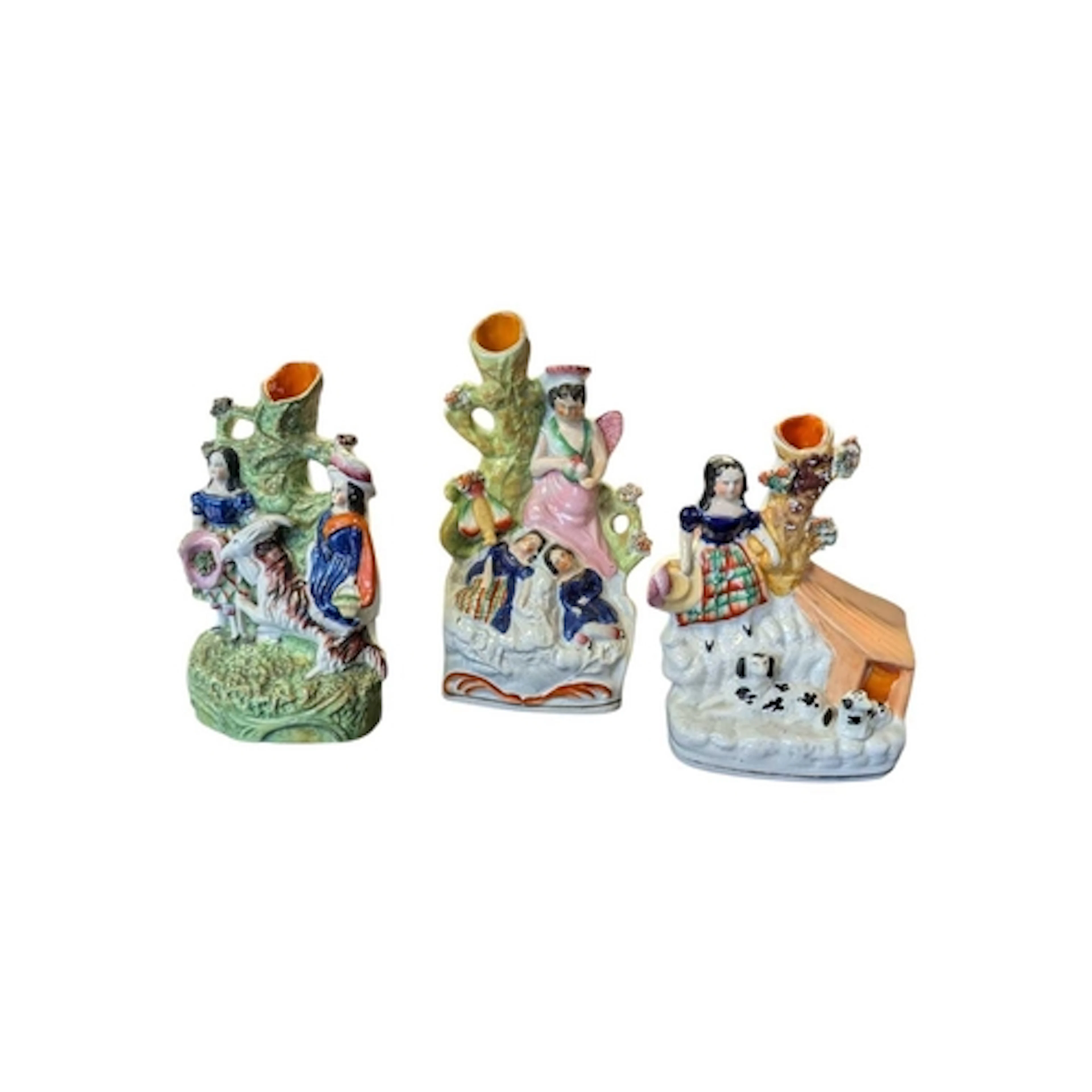 A collection of three 19th century Victorian Staffordshire F...