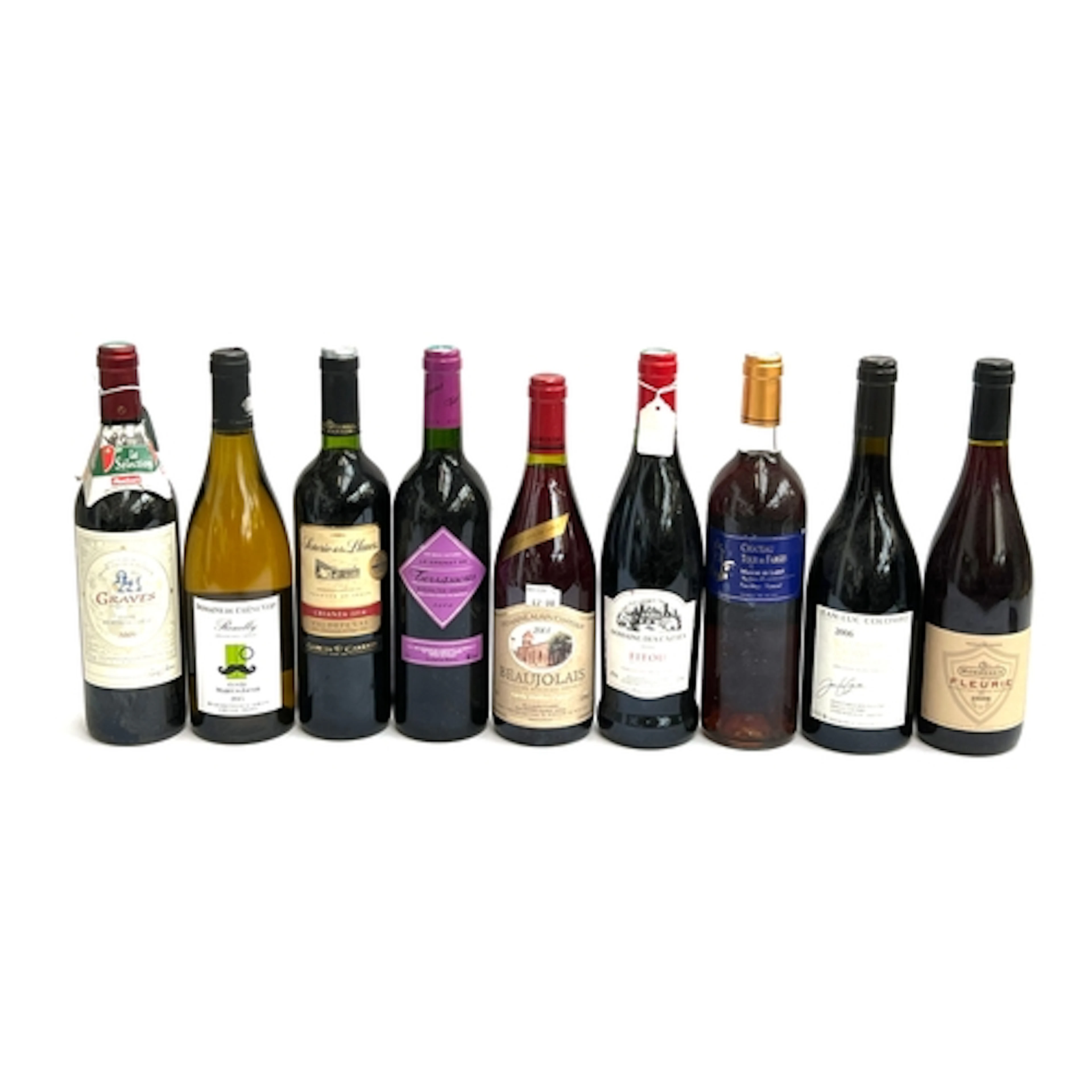Nine various bottles of wine to include 2006 Les Gravieres C...