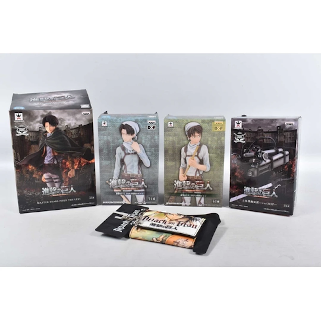 FOUR BOXED BANPRESTO ATTACK ON TITAN ACTION FIGURES, to incl...