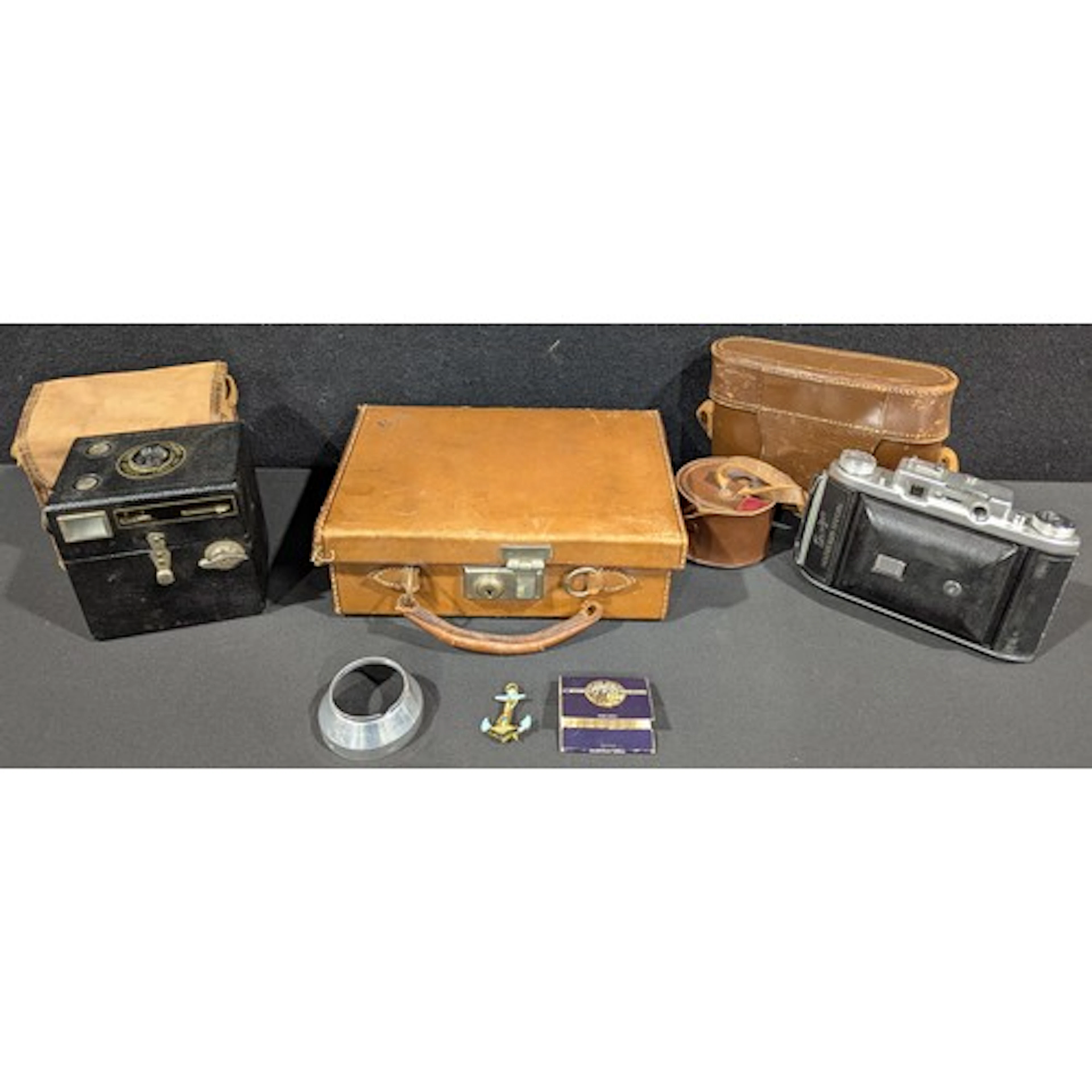A Ross Ensign Selfix 820 Special folding camera, leather cas...