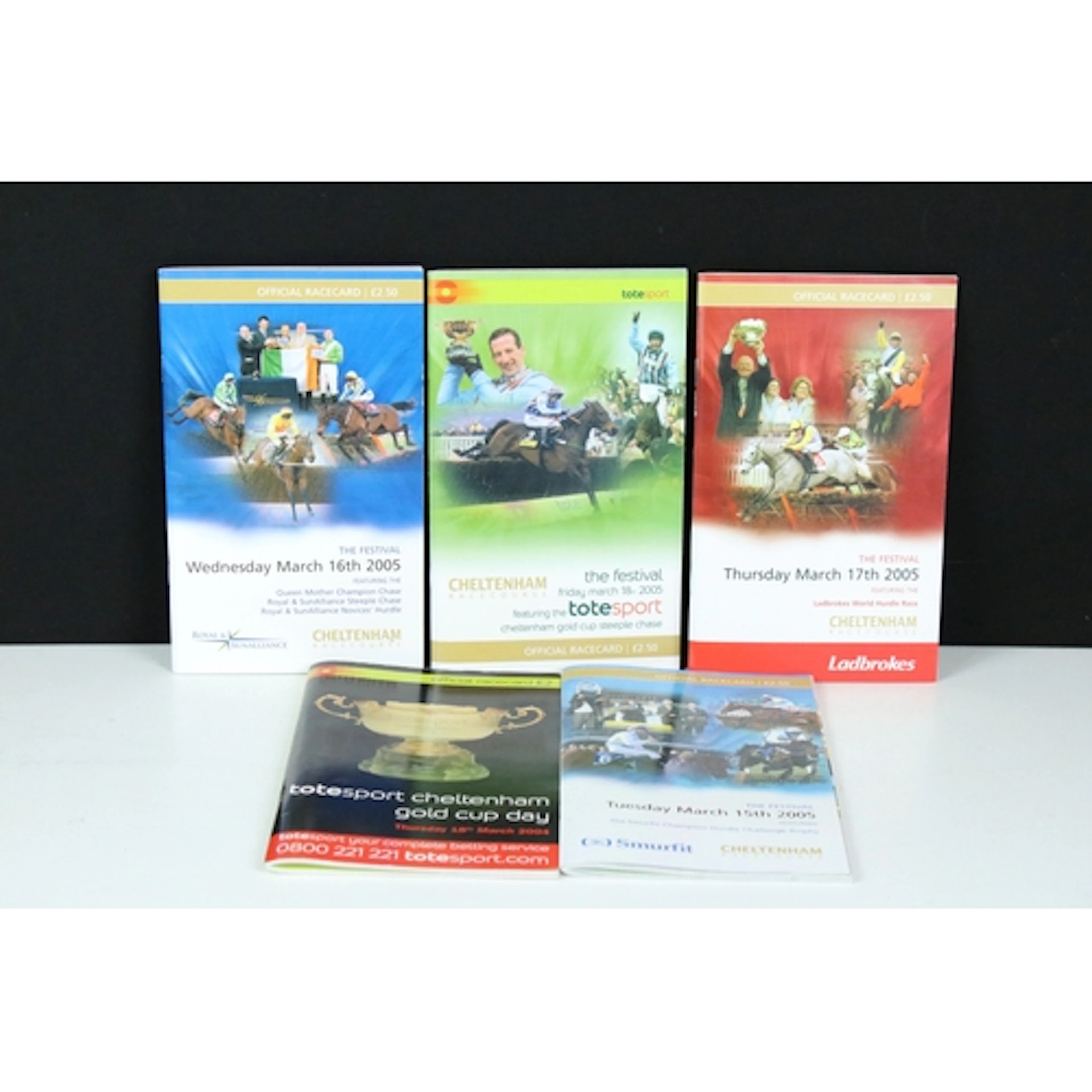 Collection of five Cheltenham Racecourse horse racing Offici...