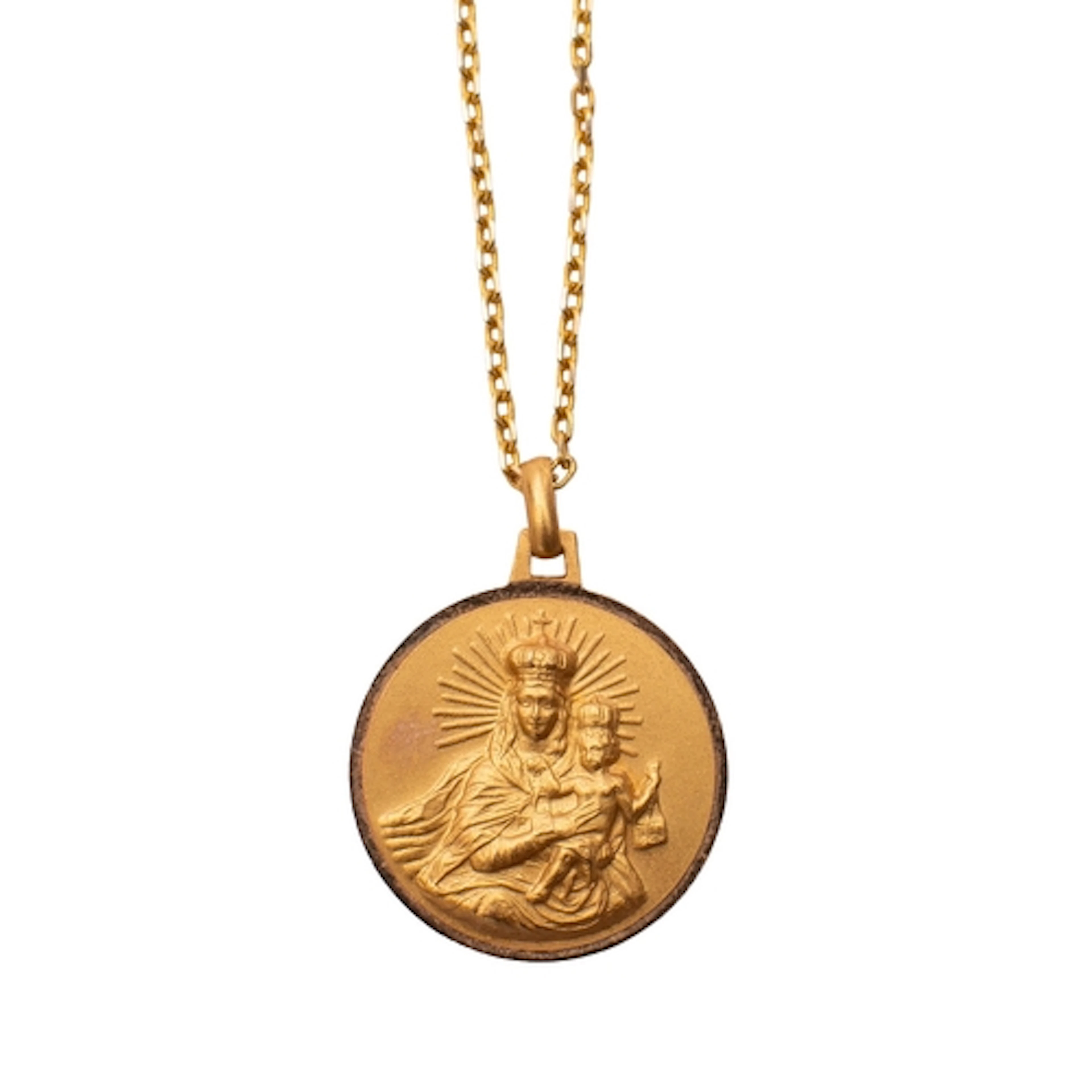 A continental yellow metal St Scapular medal pendant (surfac...