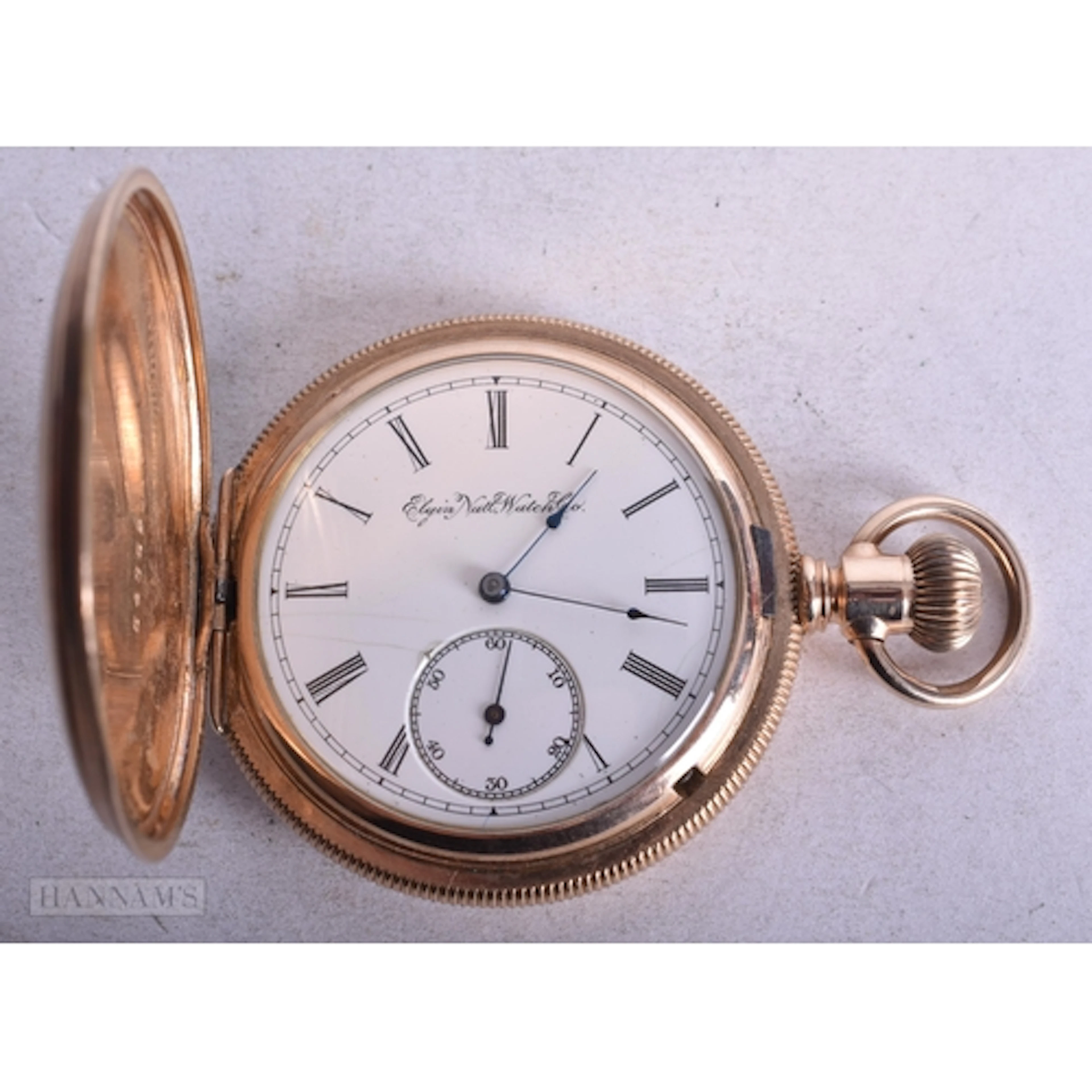 A Gold Tone Cased Elgin Natl Watch Company Hunter Pocket Wat...