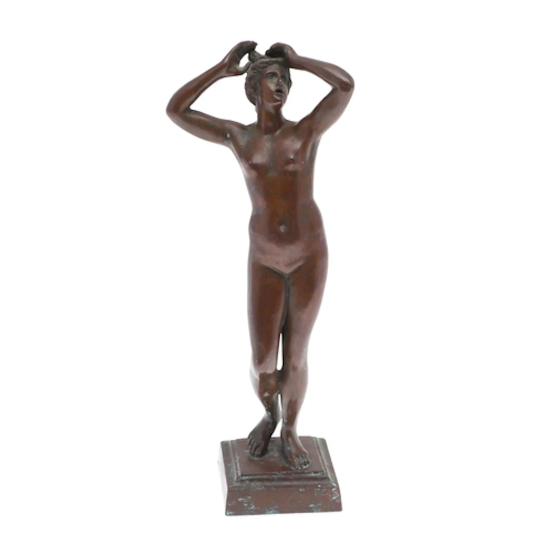 CLASSICAL STYLE BRONZE FIGURE - SIGNED. A late 19thc or earl...