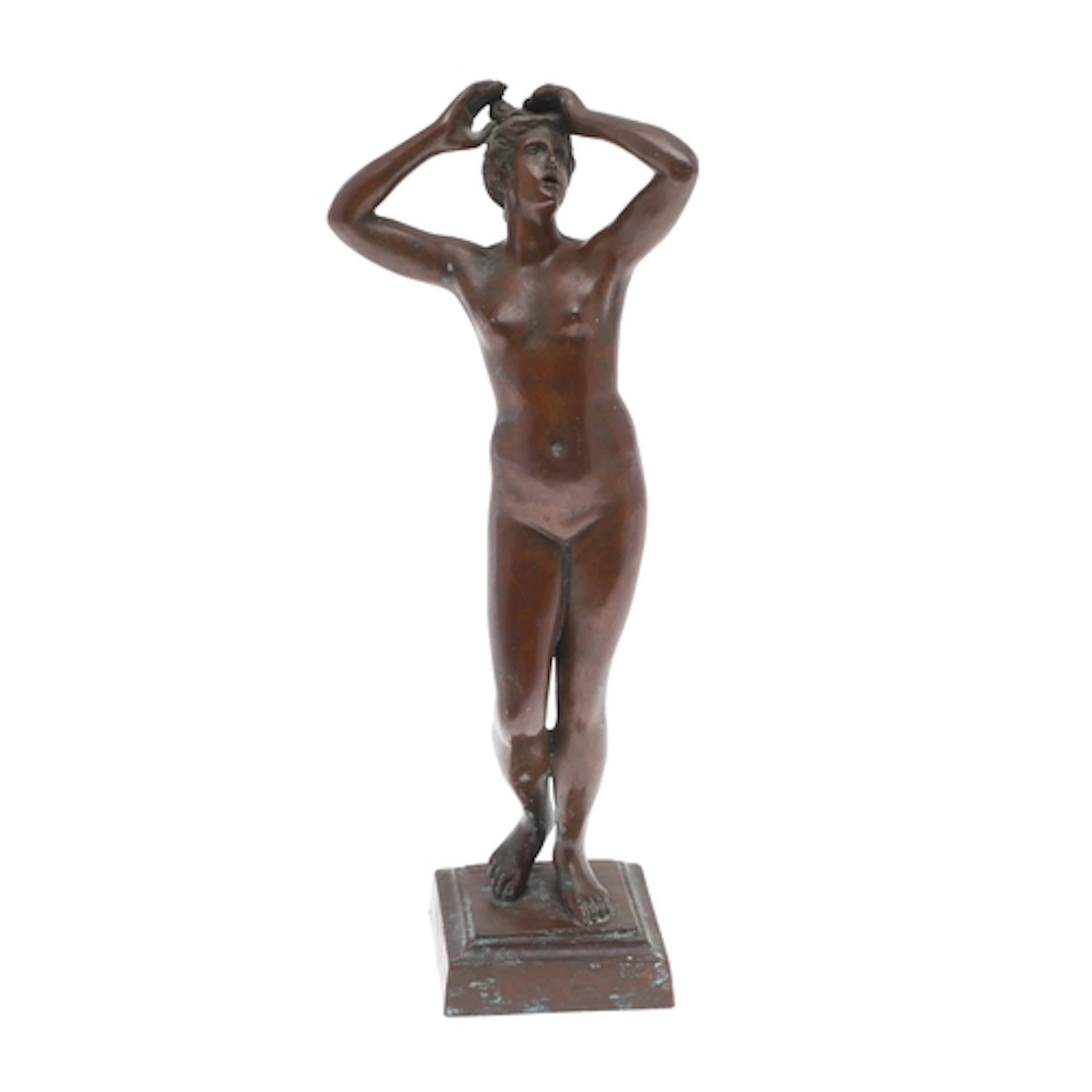 CLASSICAL STYLE BRONZE FIGURE - SIGNED. A late 19thc or earl...