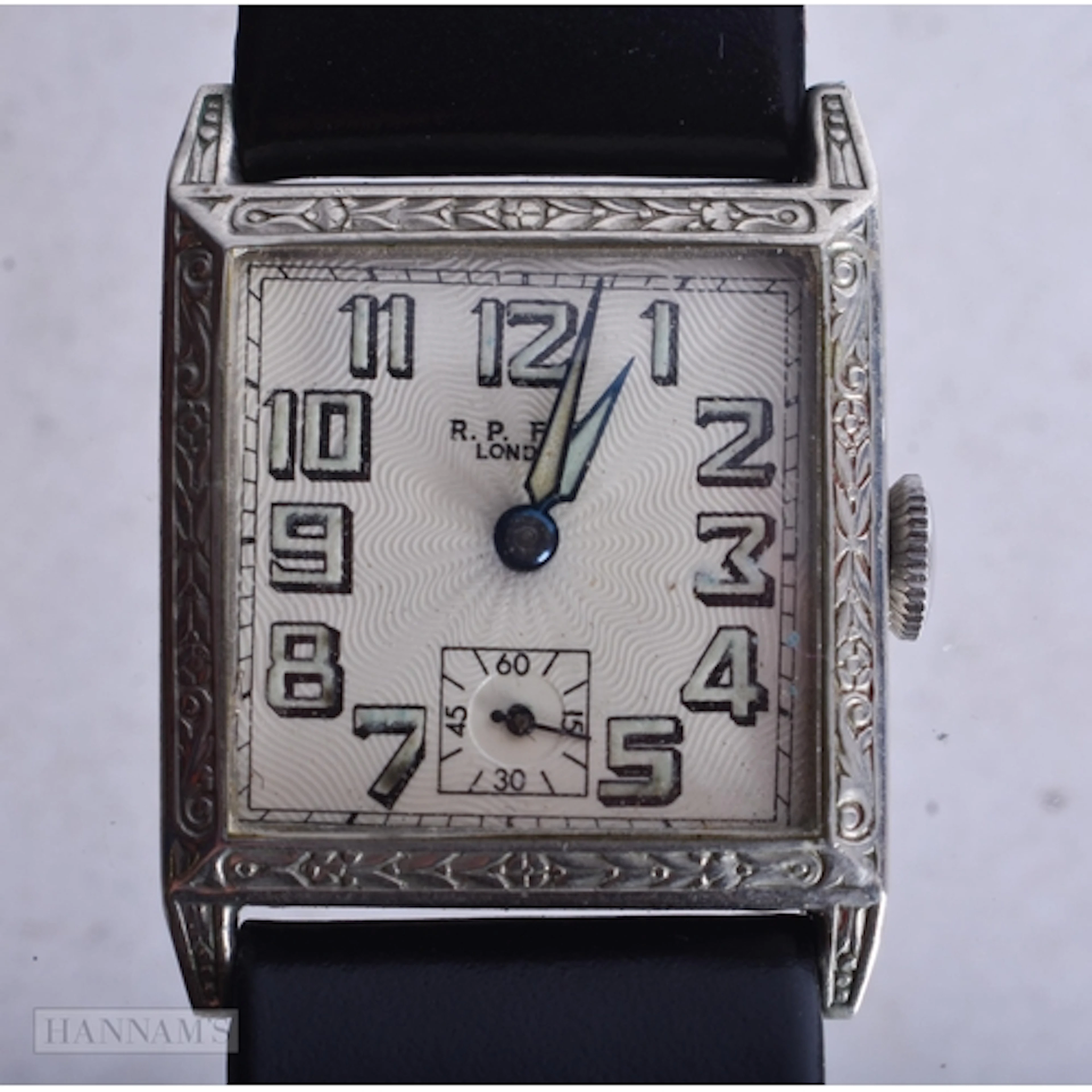 RP Fry London Square Dial Hand-Wind Watch Working. 2.5 cm sq...