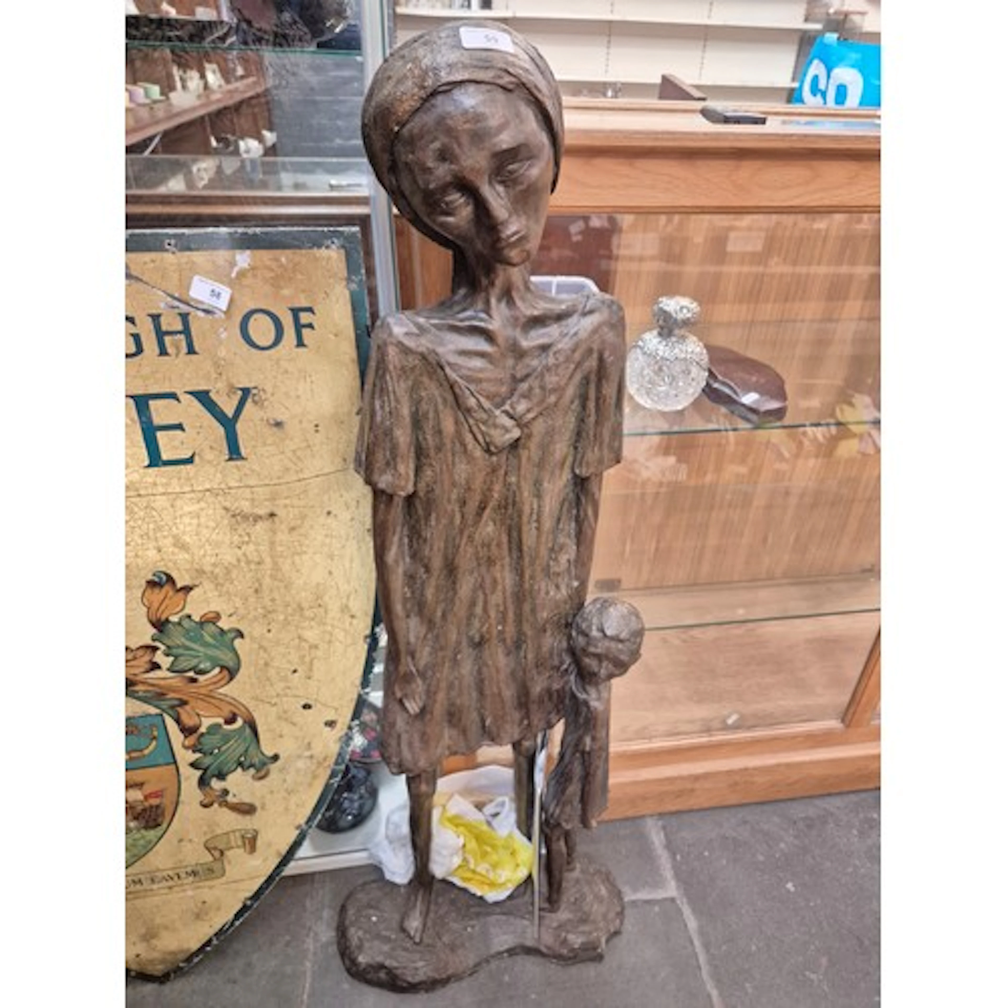After John Blakeley (b1928) resin sculpture, Mother and Chil...