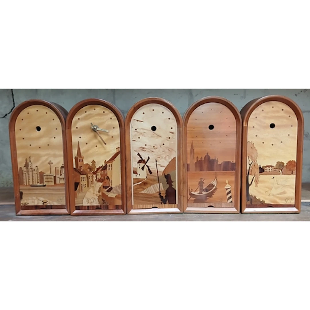John Southworth Prescott (b1939), a group of five marquetry ...