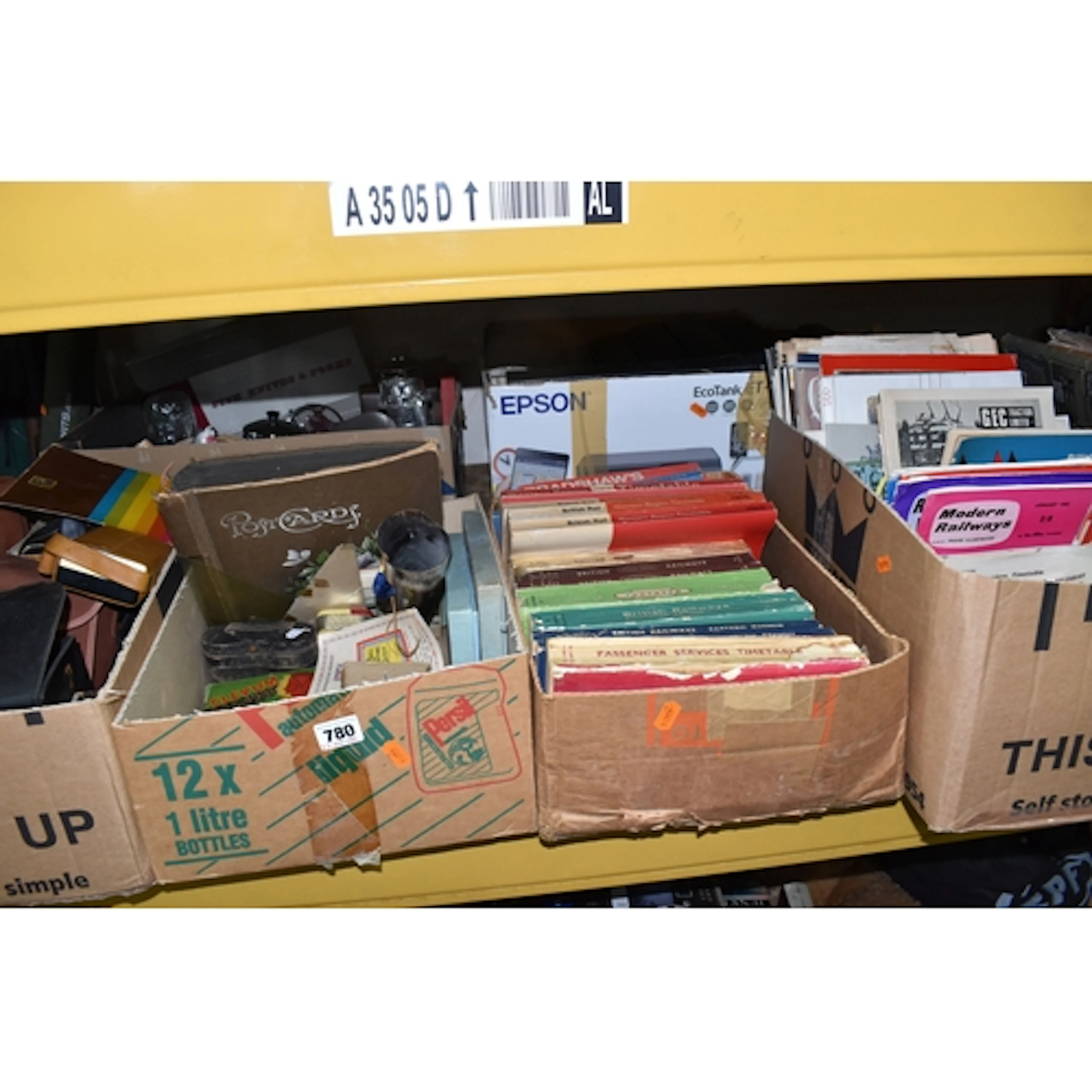 SIX BOXES OF MISCELLANEOUS ITEMS to include a group of Trans...