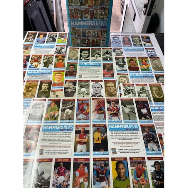 Hammers News Top 100 West Ham Player Cards: Full uncut set o...