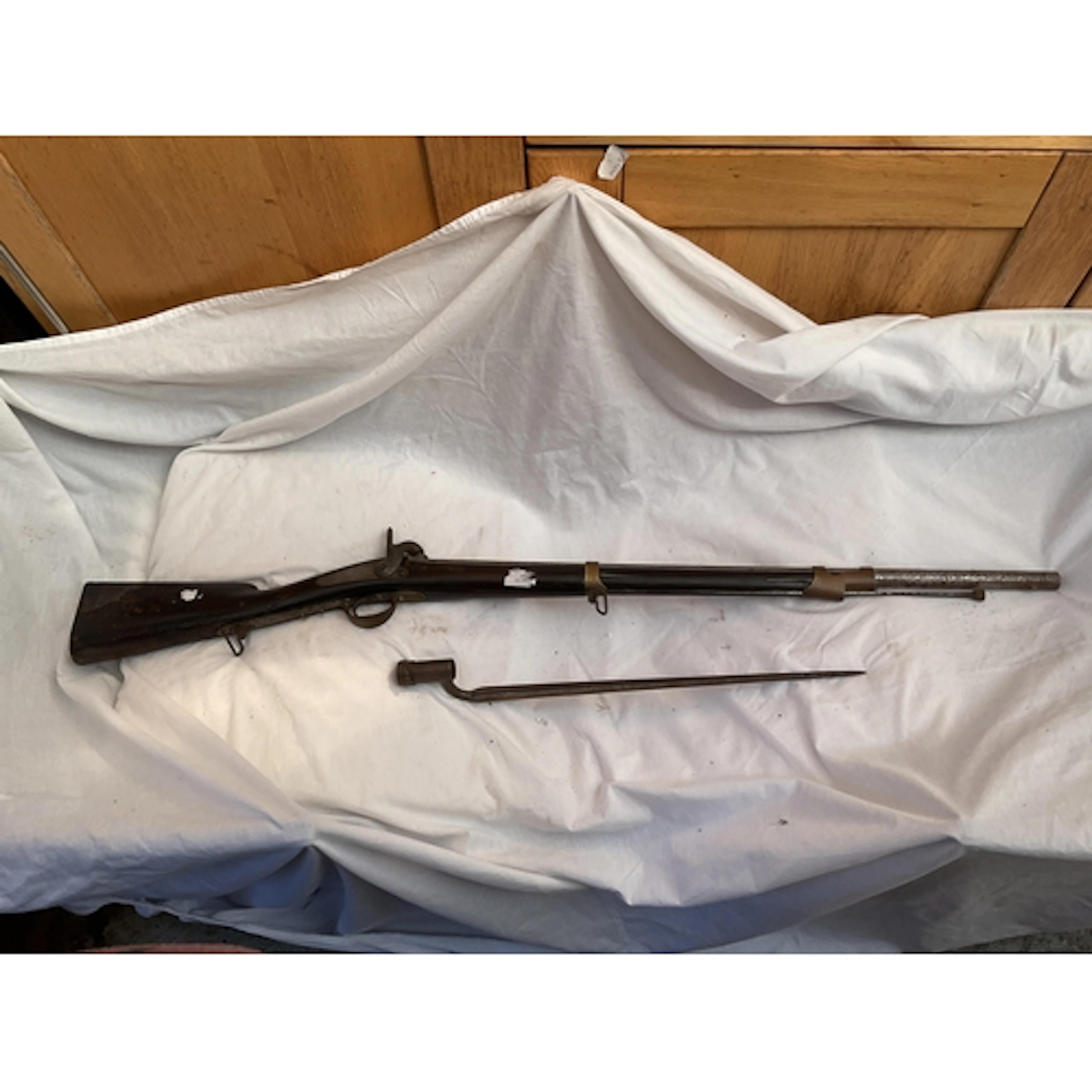 French percussion musket and bayonet.