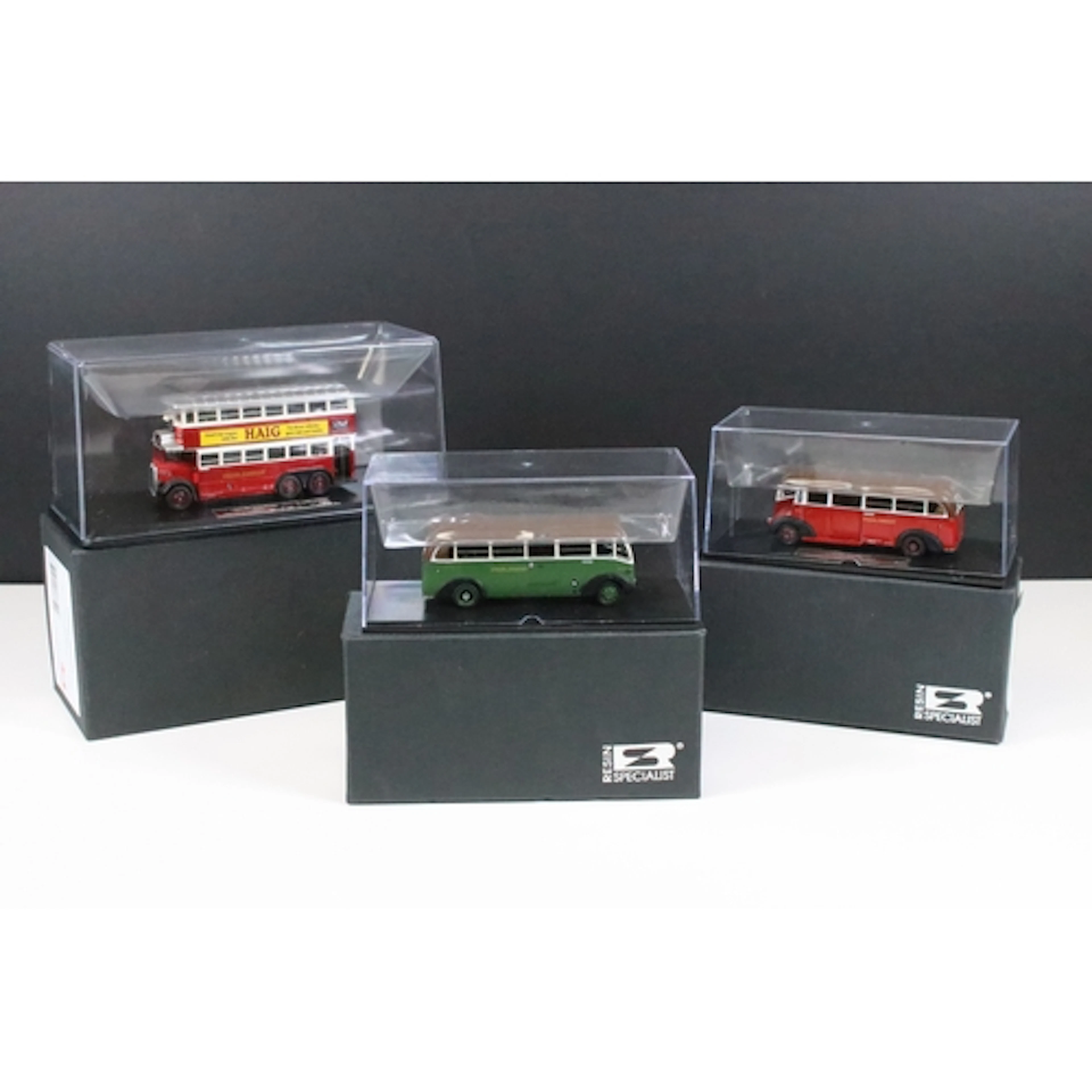 Three boxed / cased Resin Specialist London Transport diecas...