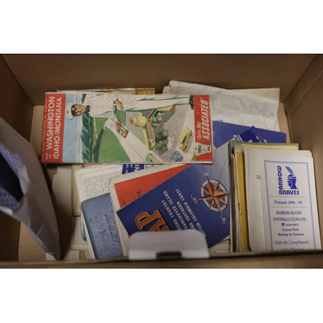 Quantity of pens, Ordnance Survey Maps, American maps to inc...