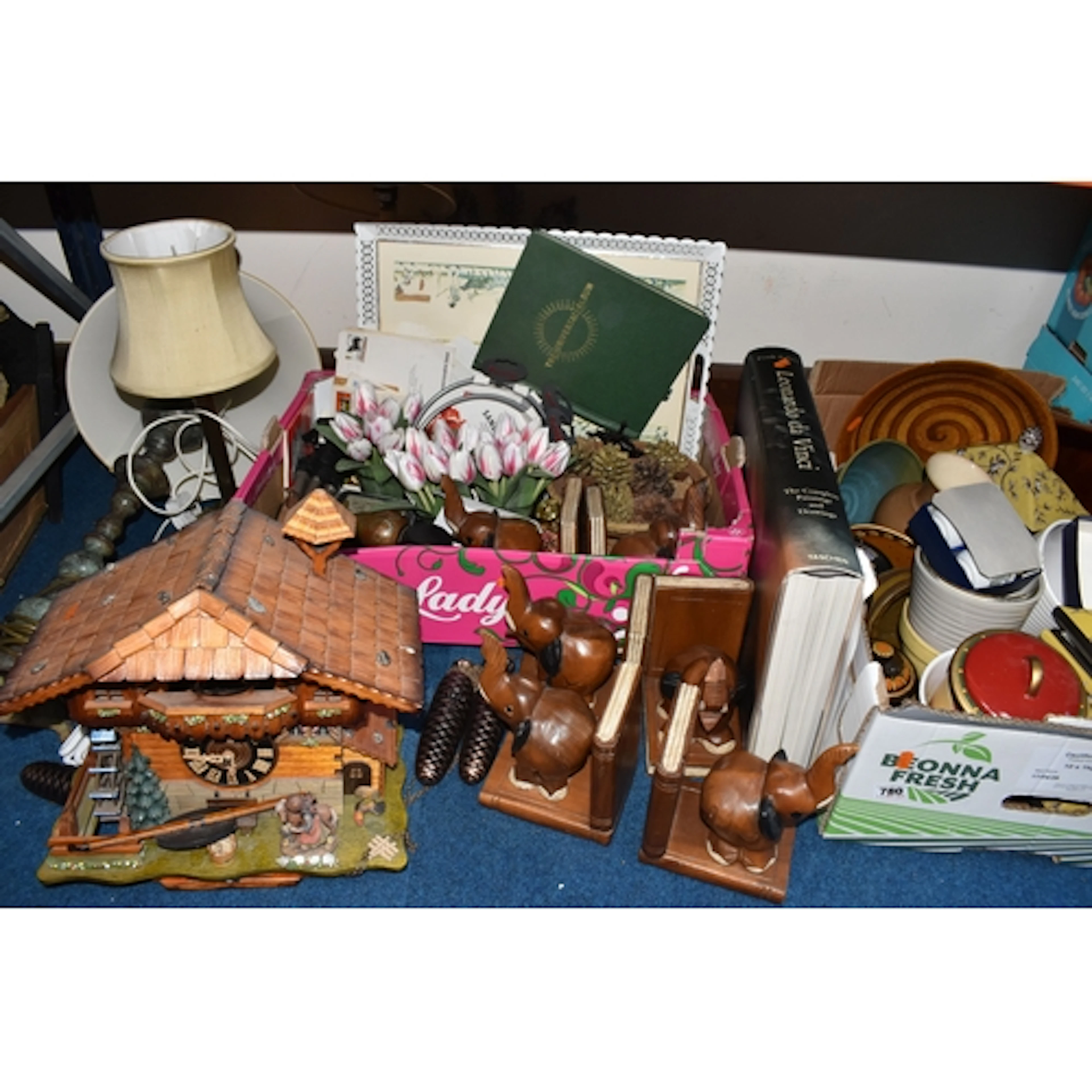 TWO BOXES AND LOOSE MISCELLANEOUS ITEMS to include three pai...