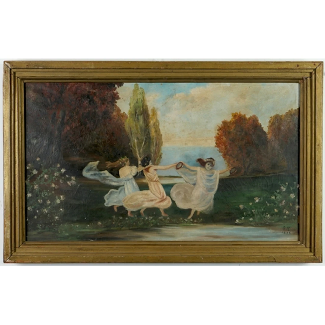 19TH CENTURY FRENCH SCHOOL: MIDSUMMER IN THE LOIRE Oil on ca...
