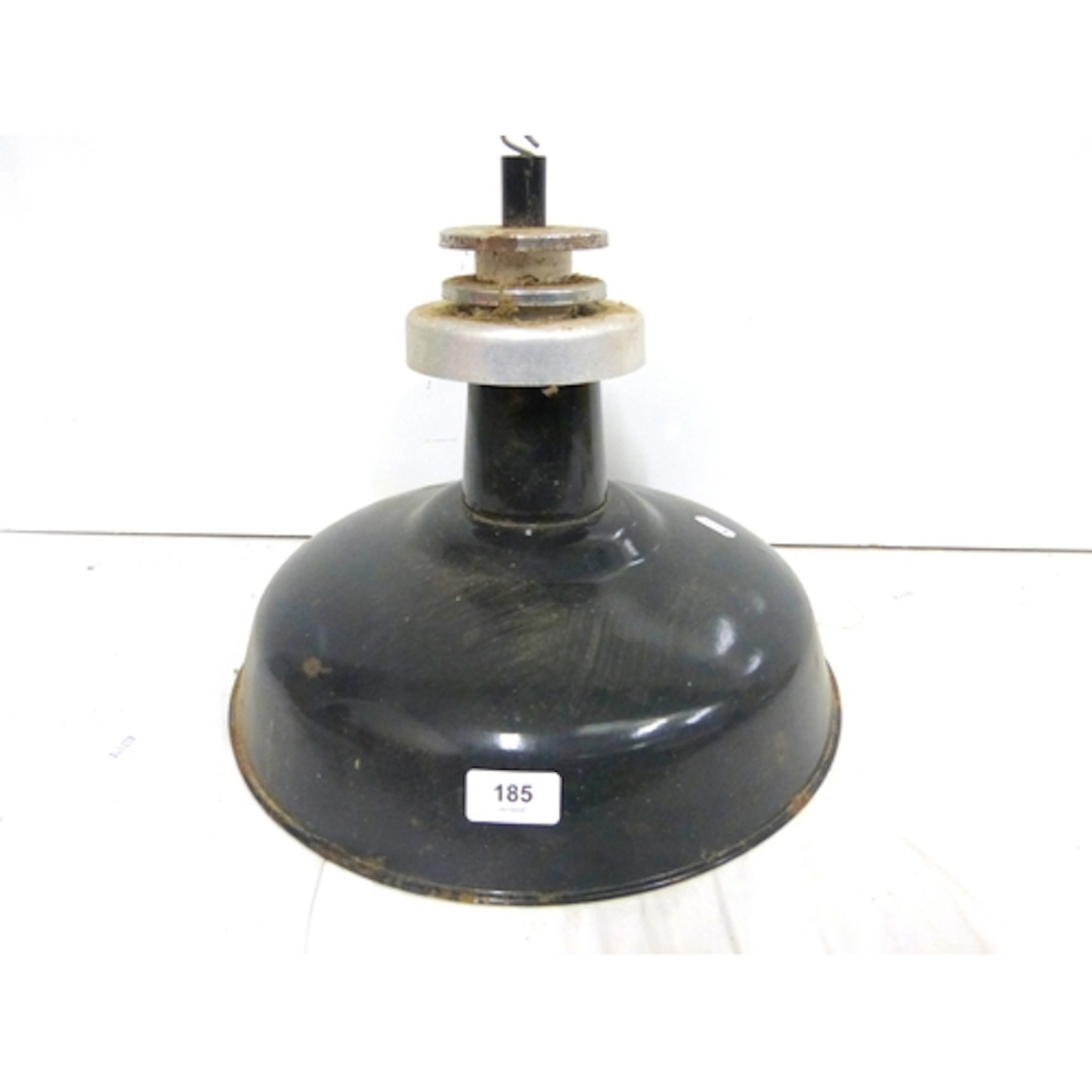 Enamel 1960's industrial ceiling lamp shade.