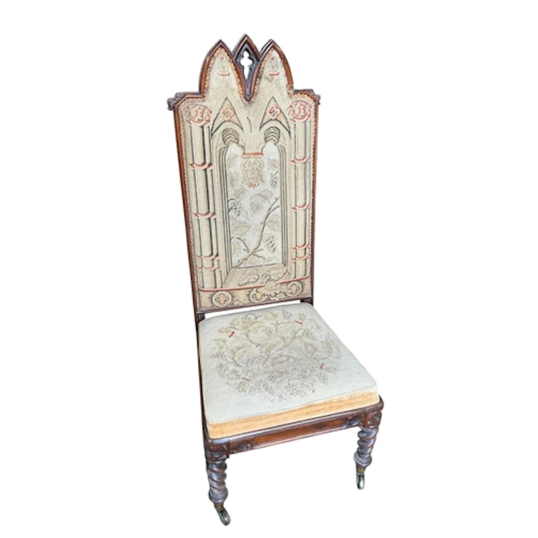 A Victorian high back side chair, width 48cm, depth 55cm, he...