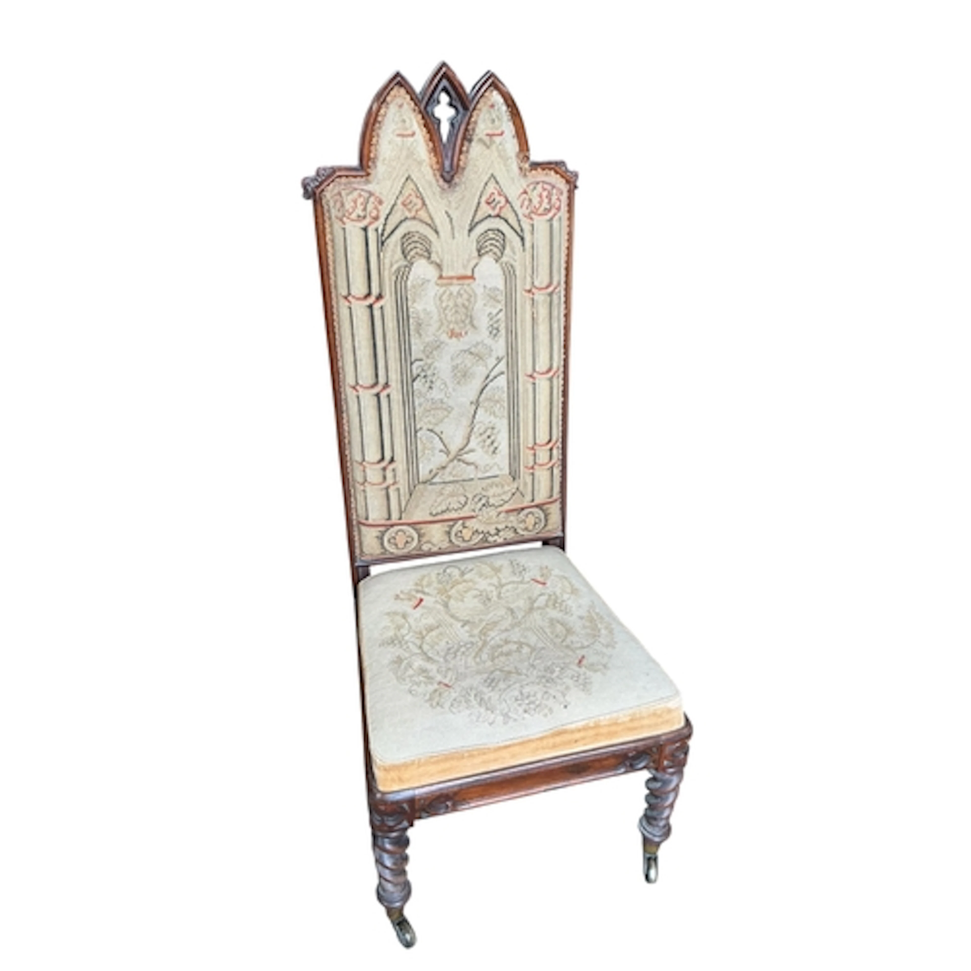 A Victorian high back side chair, width 48cm, depth 55cm, he...