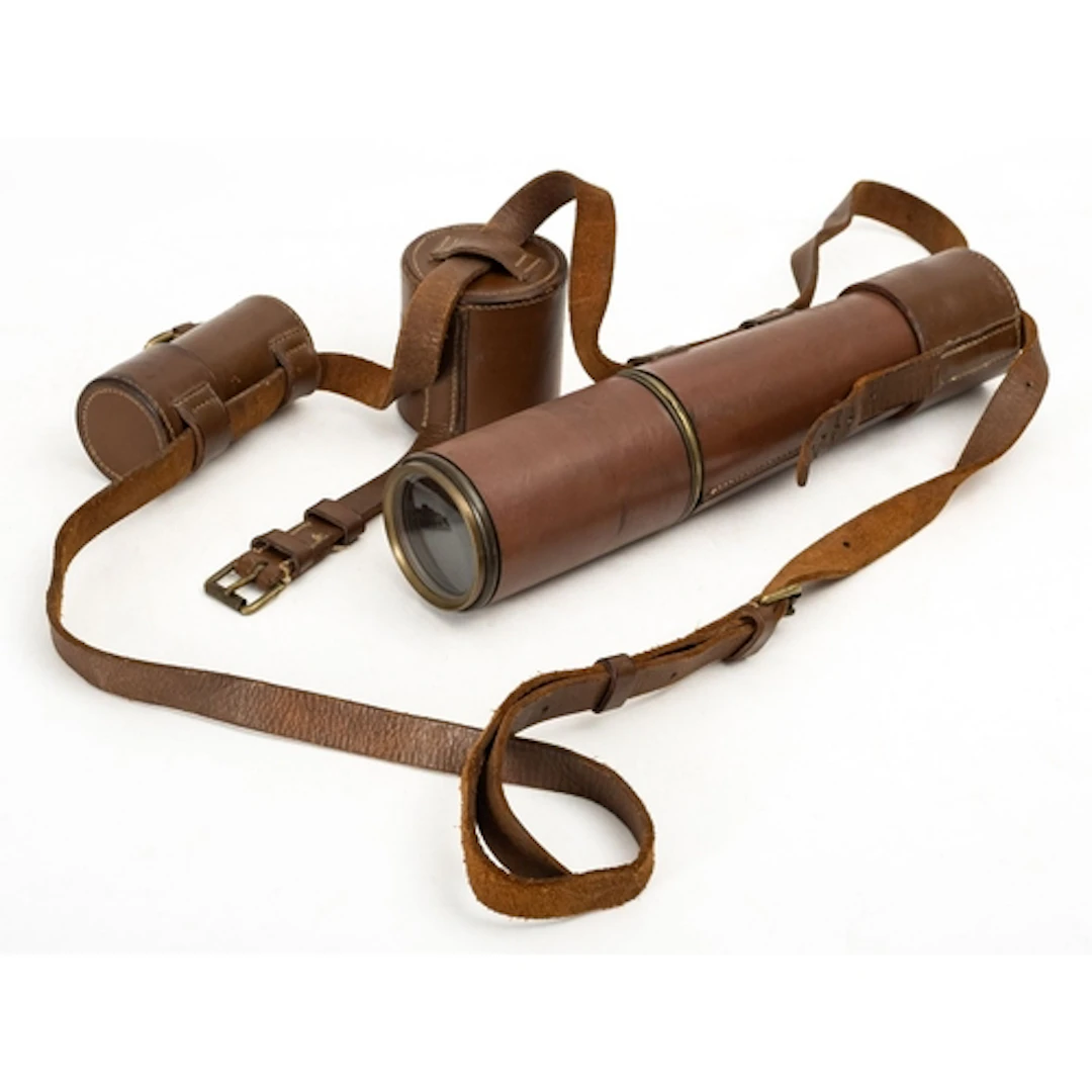 A WWII military Broadhurst & Clarkson two draw brass and lea...