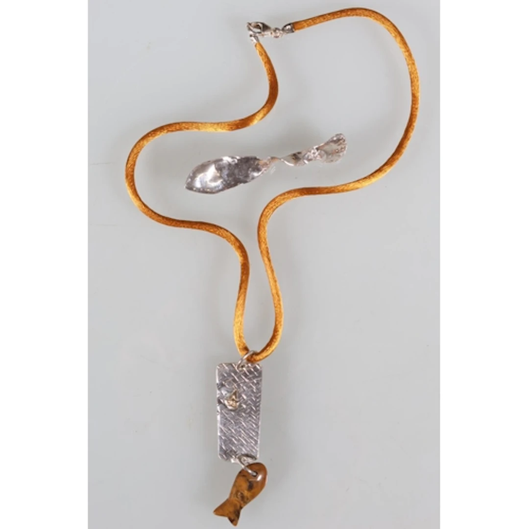 Sheana M Stephen DA Modernist Scottish silver fish pendant n...
