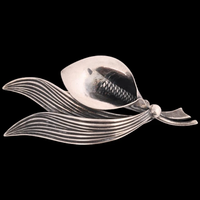 NIELS ERIK FROM - a Danish modernist sterling silver calla l...