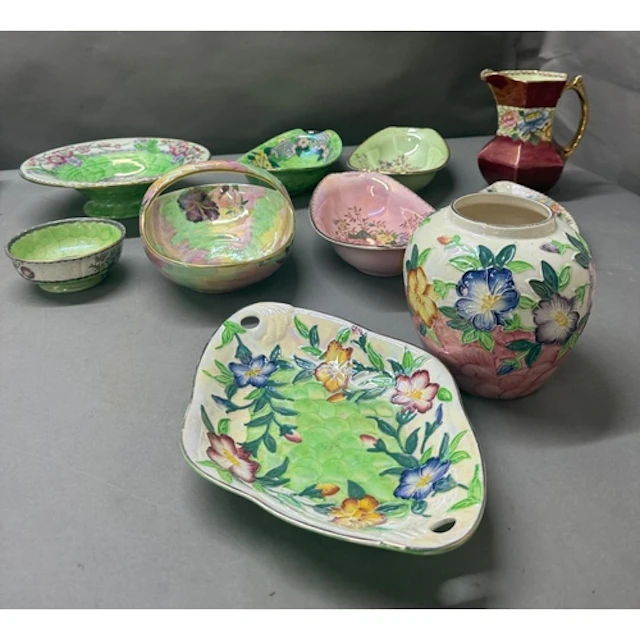 A selection of Maling ware various designs and finishes....