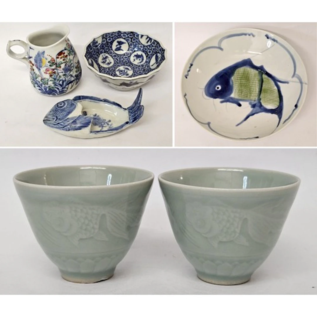 Japanese Porcelain incl. Blue & White Bowl, blue & white di...