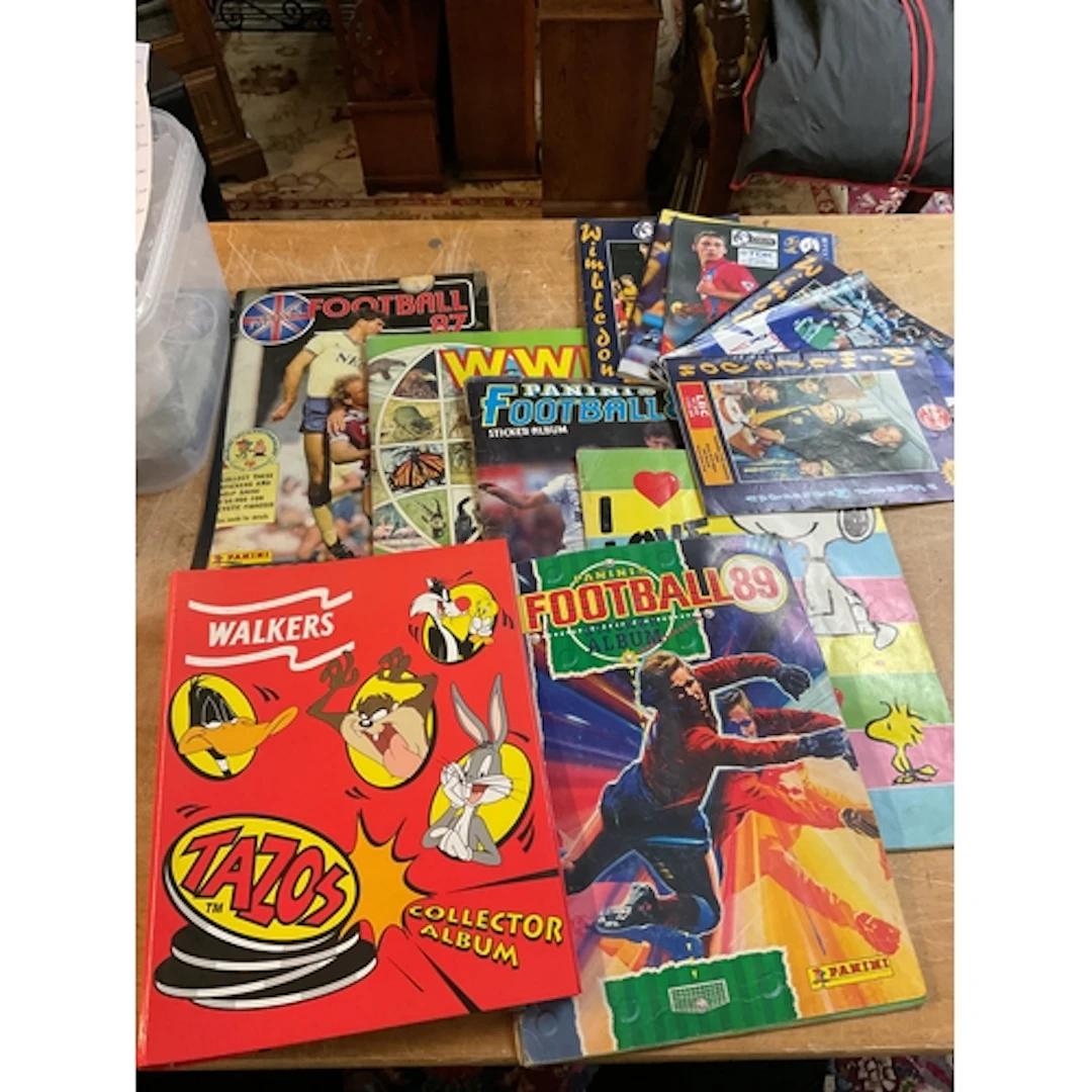 Qty football ephemera, to inc Panini sticker albums, program...