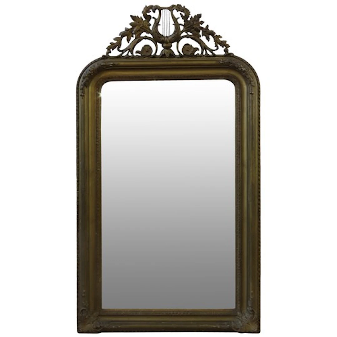 A 19TH CENTURY ARCH TOP PIER MIRROR the rectangular plate mo...