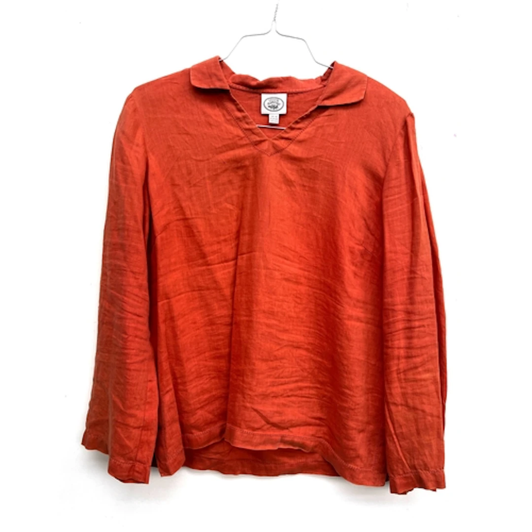 A vintage Laura Ashley orange linen shirt, size 16; together...