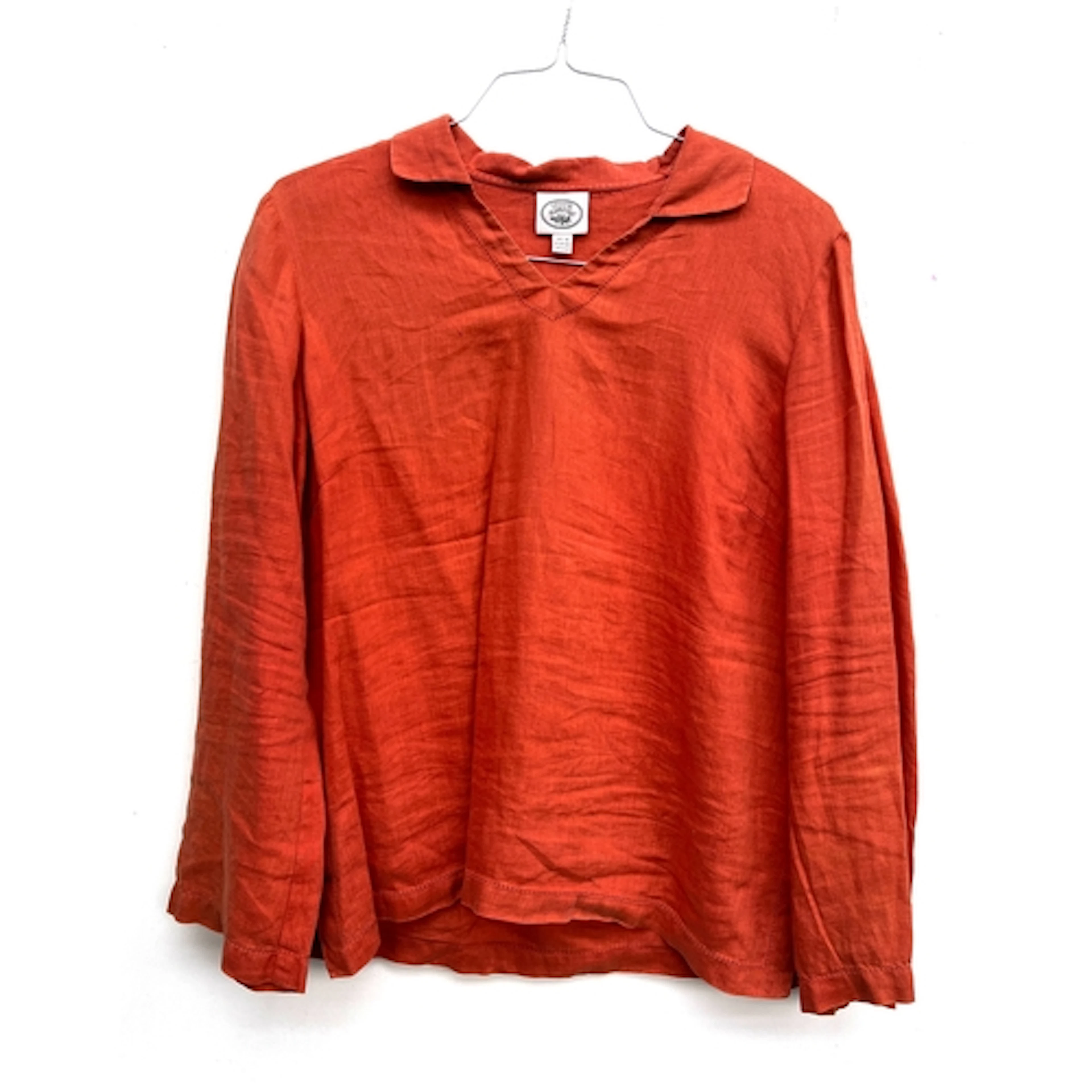 A vintage Laura Ashley orange linen shirt, size 16; together...