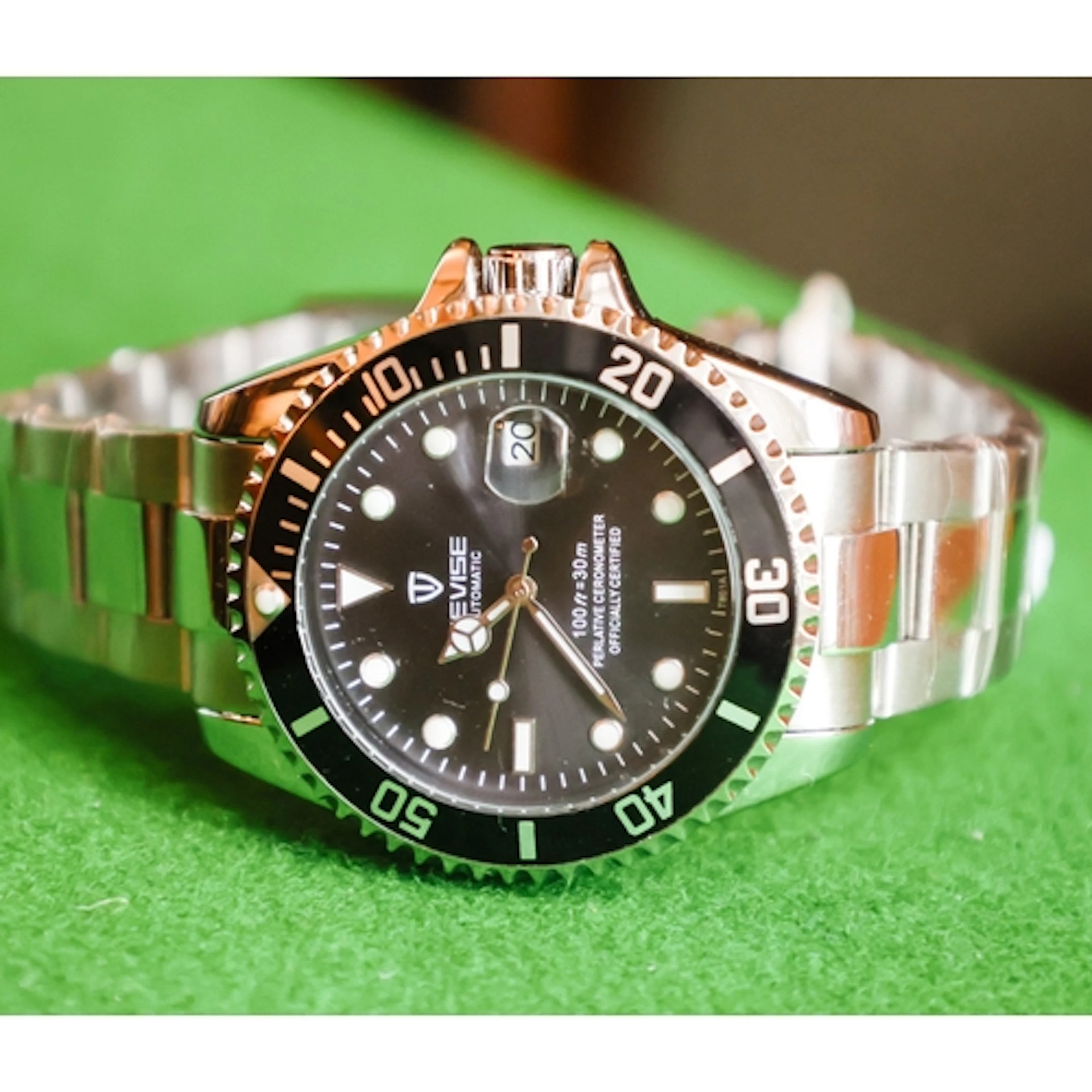 Tevise Gentleman's Water Resistant Steel Case Chronometer Sp...