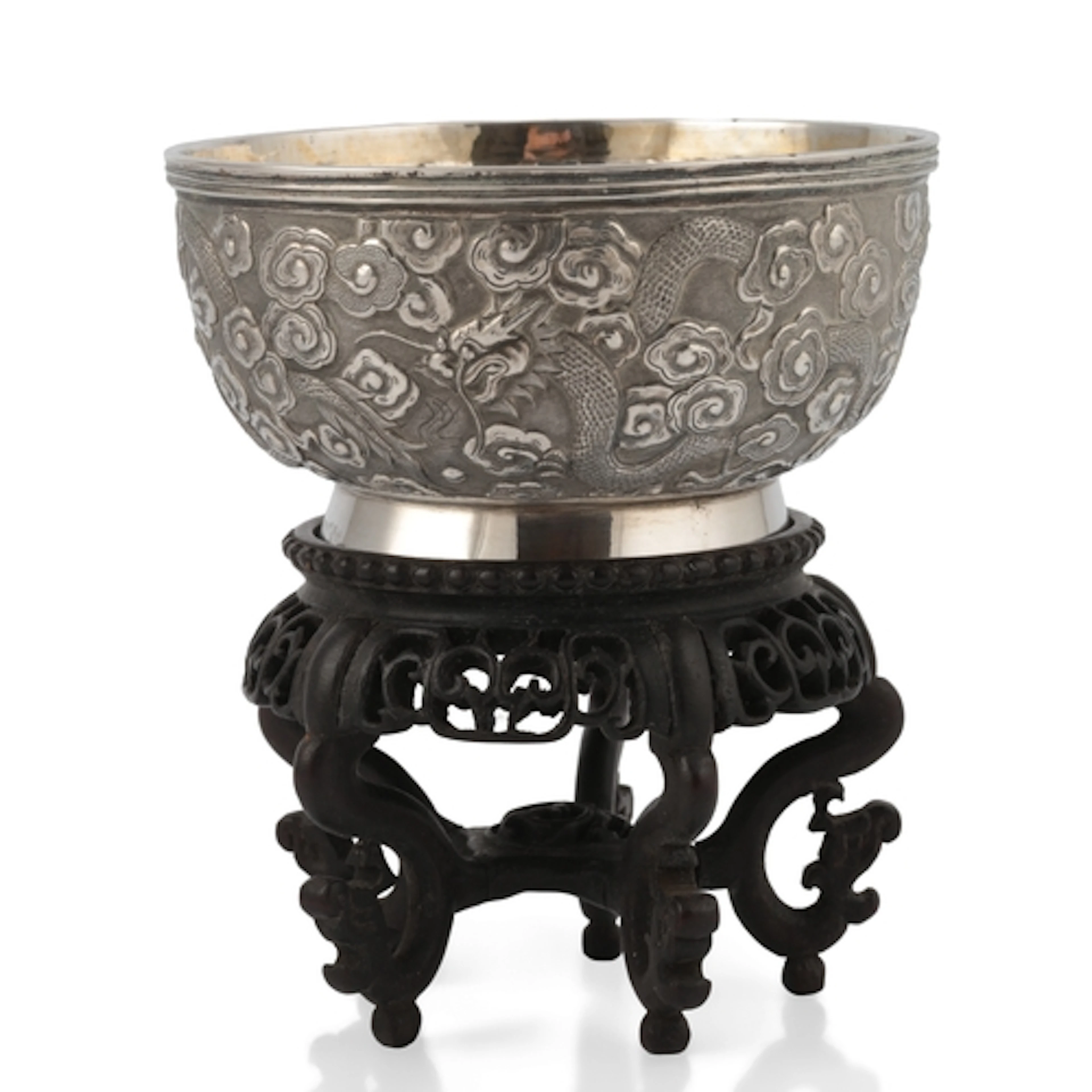 A Chinese silver presentation sugar bowl, by Wing Chun of Ho...