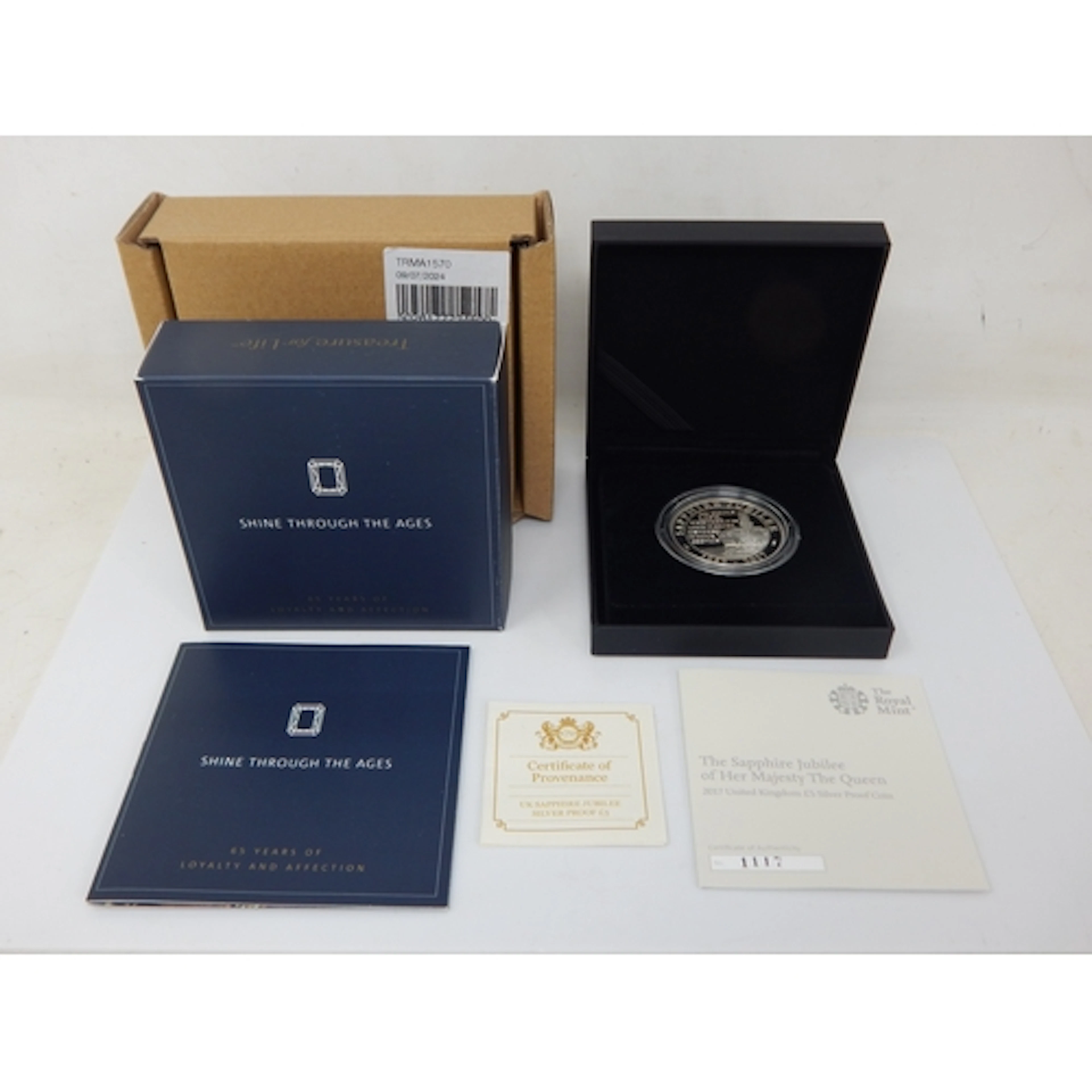 Royal Mint 2017 UK £5 Silver Proof Coin, The Sapphire Jubile...