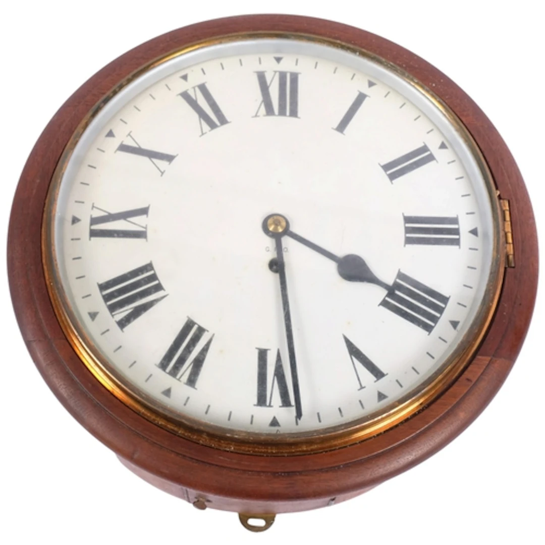 An early 20th century GPO dial wall clock, single 8-day fuse...