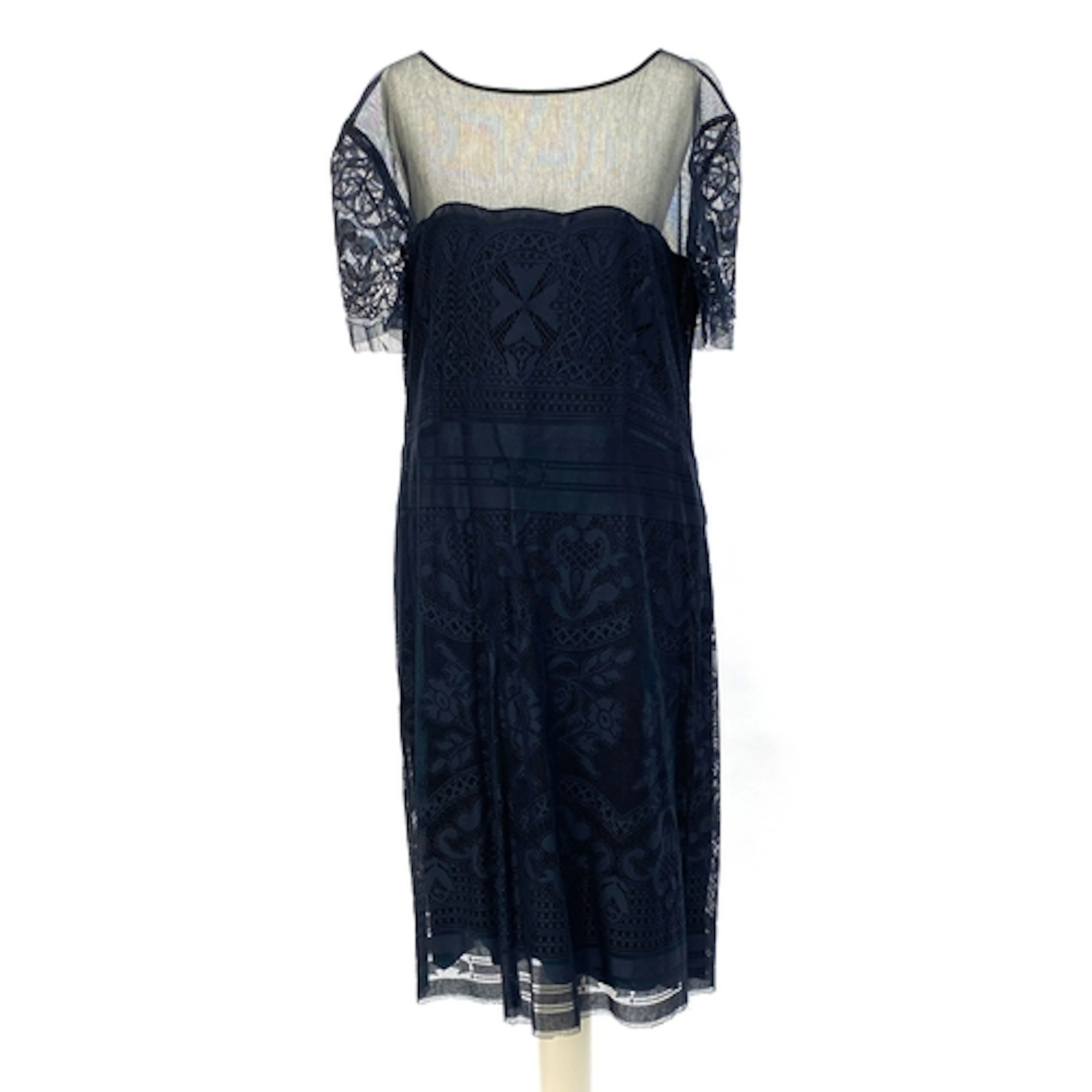 An Alberta Ferretti black cotton blend dress, size UK 14