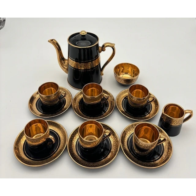 A GIBSONS AND SONS SEVRES DAVENPORT COFFEE SET