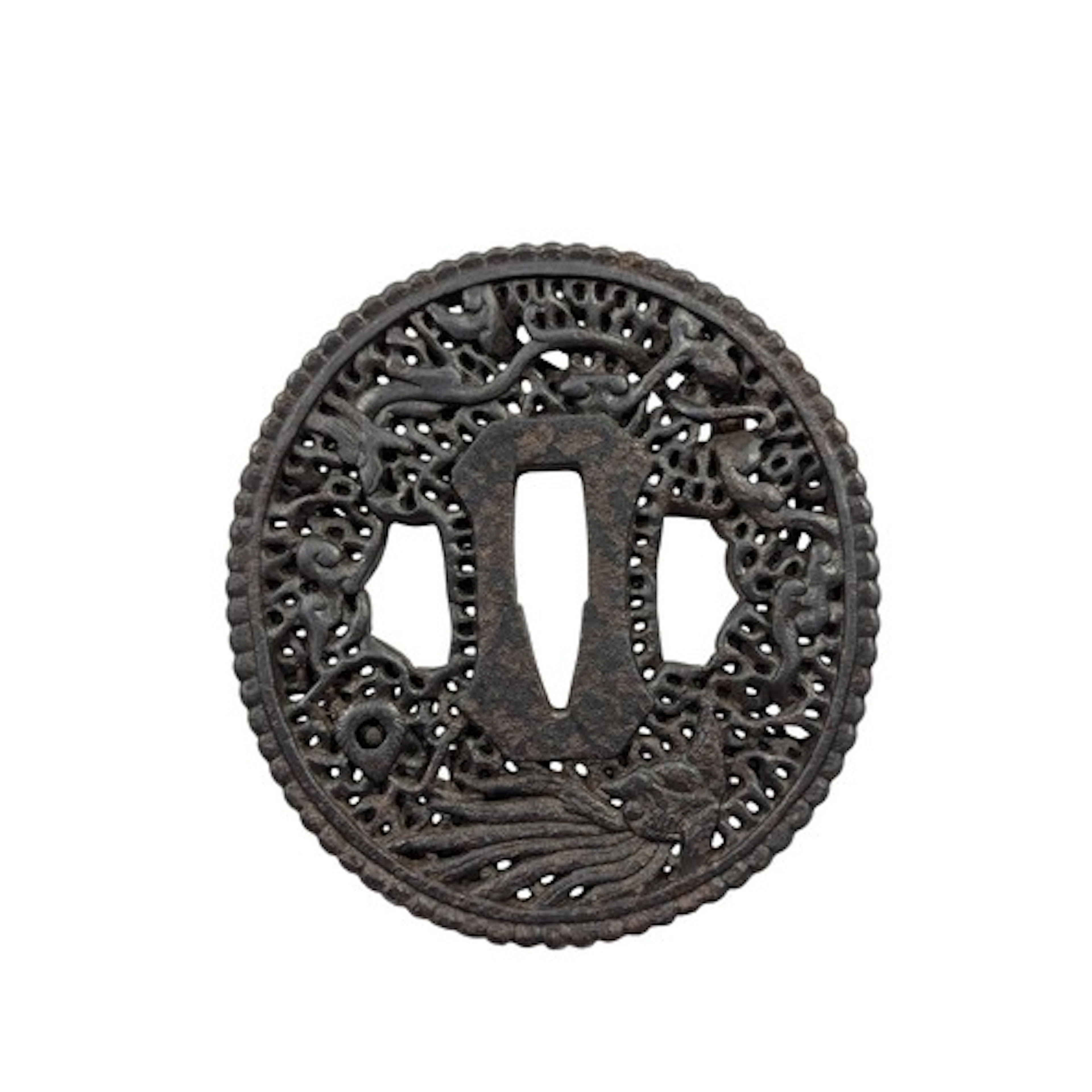 Edo Period Style Japanese Nanban Tsuba, constructed in cast ...