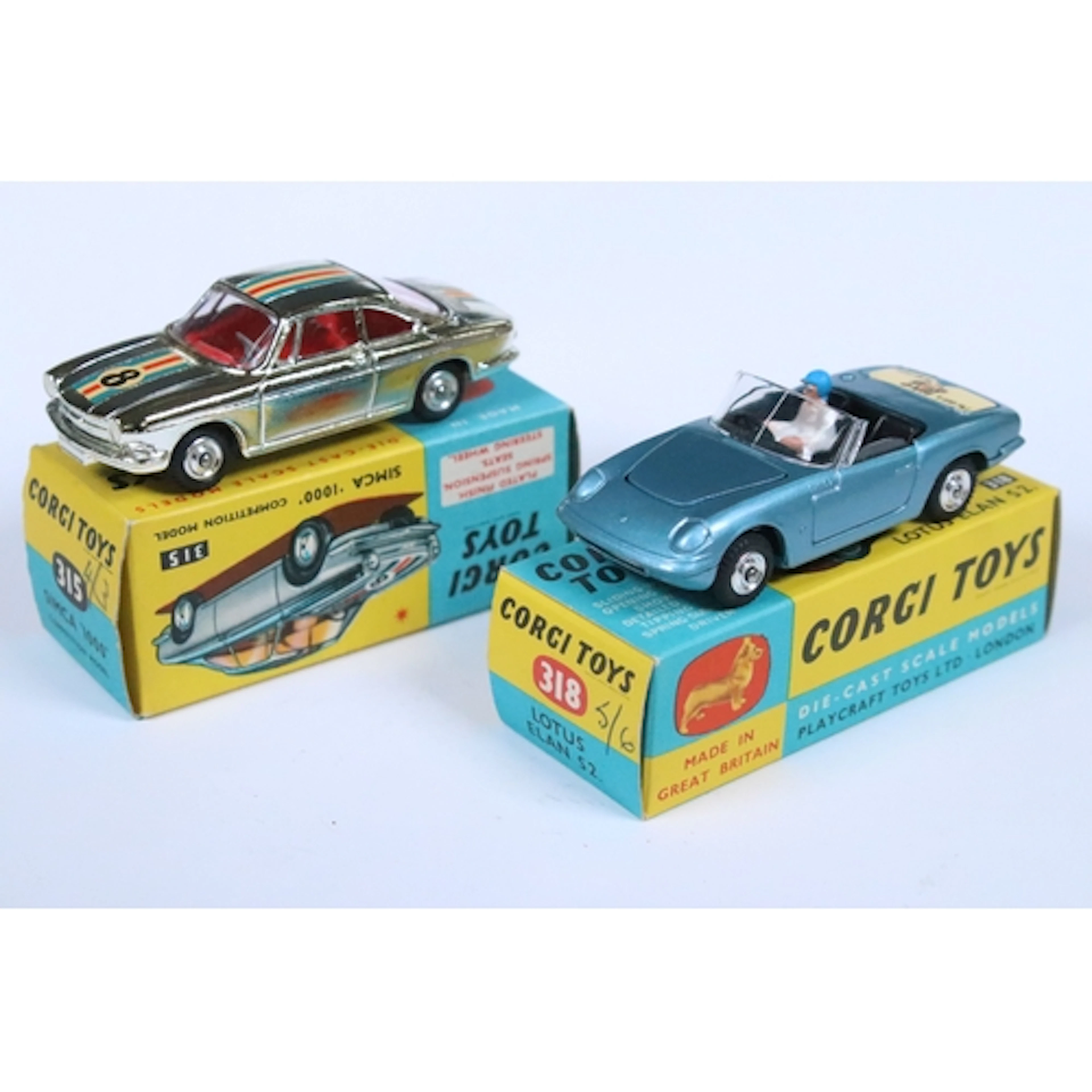 Two boxed Corgi diecast models to include 315 Simca 1000 Com...