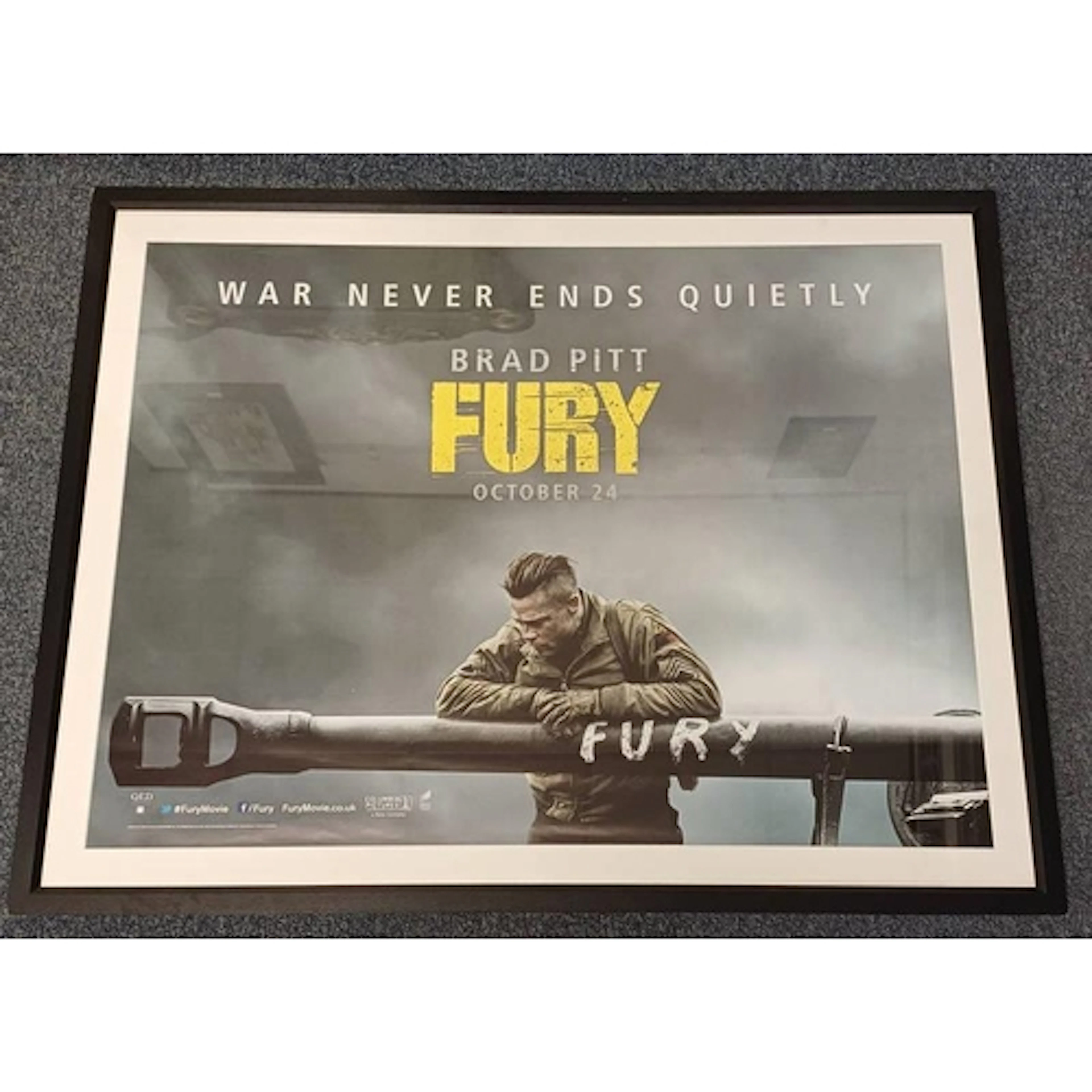 FRAMED 'FURY' MOVIE POSTER 90 X 115 CM