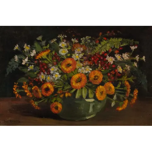 Henri Émilien Rousseau - Still life flowers, early 20th cent...