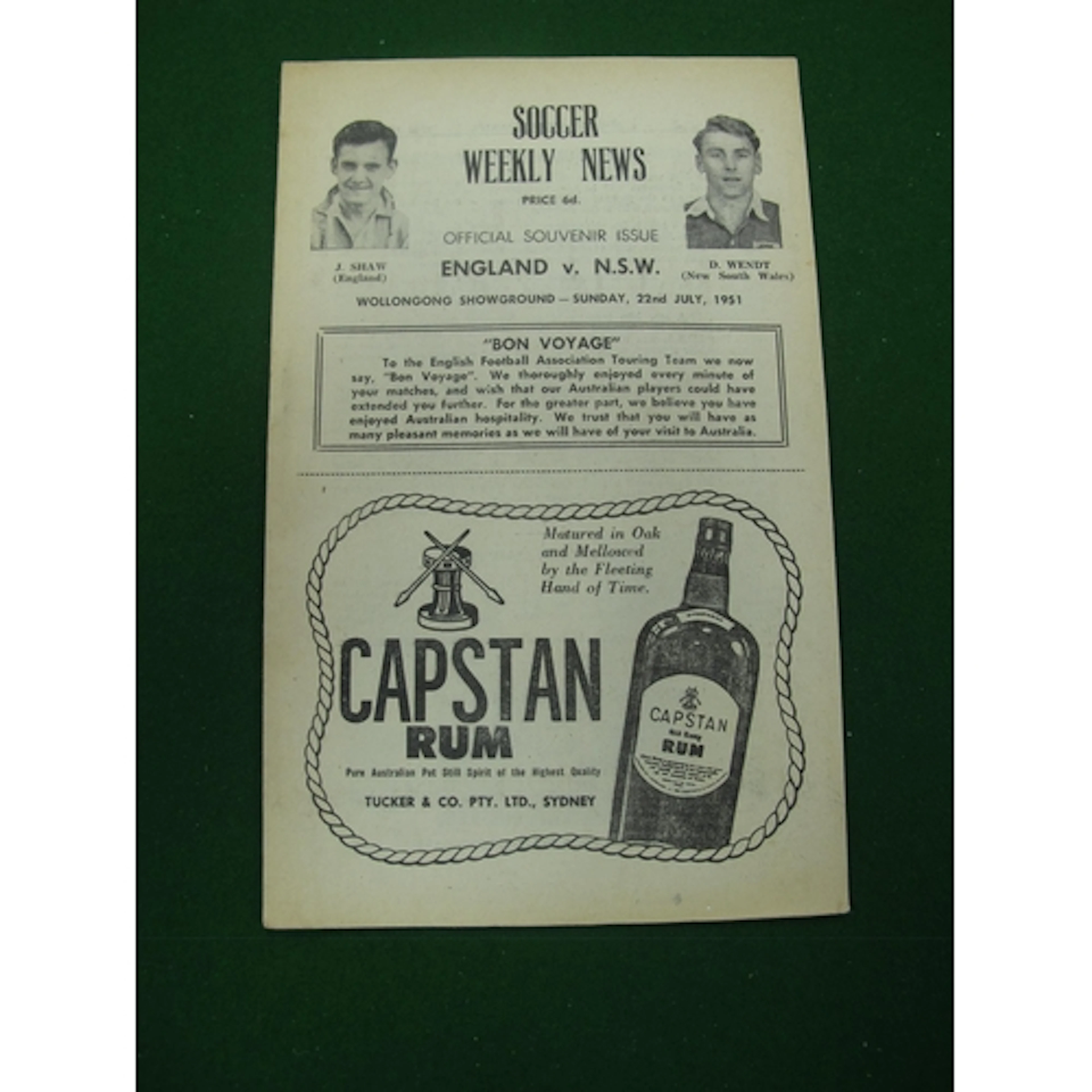 1951 England Football Tour to Australia, Soccer Weekly News ...