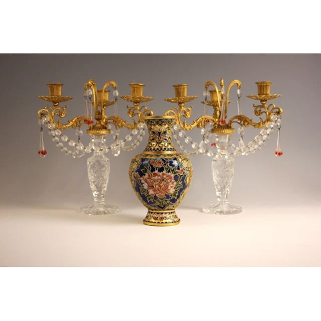 A Chinese cloisonne enamel vase, 20th century, profusely dec...