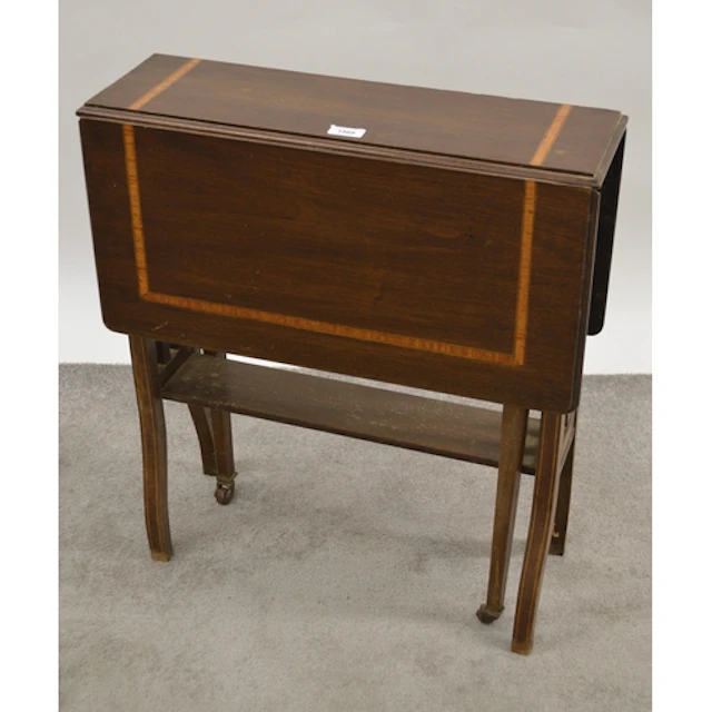 Edwardian mahogany and satinwood crossbanded rectangular dro...