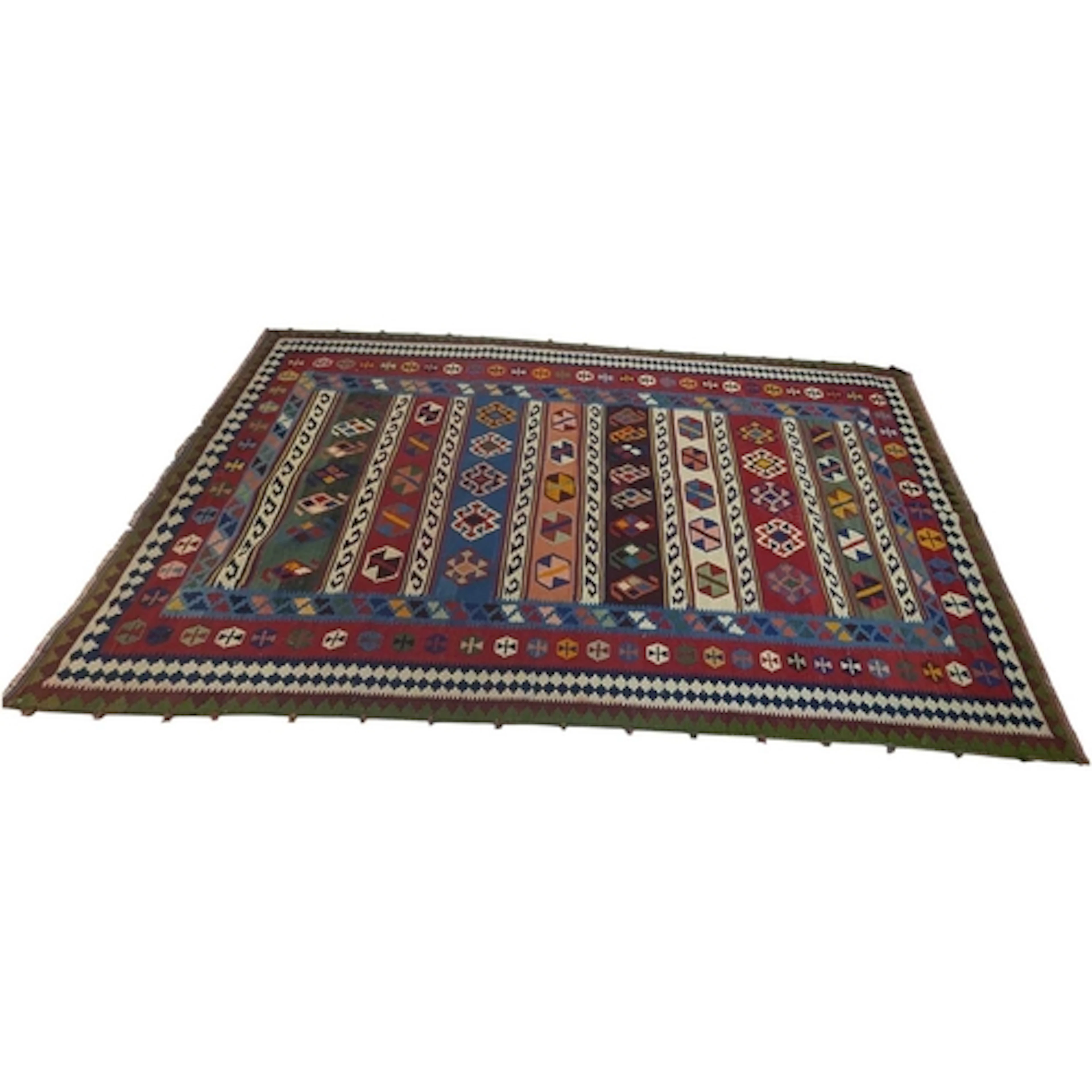 A vintage 20th century Southwest Persian Qashqai kilim carpe...