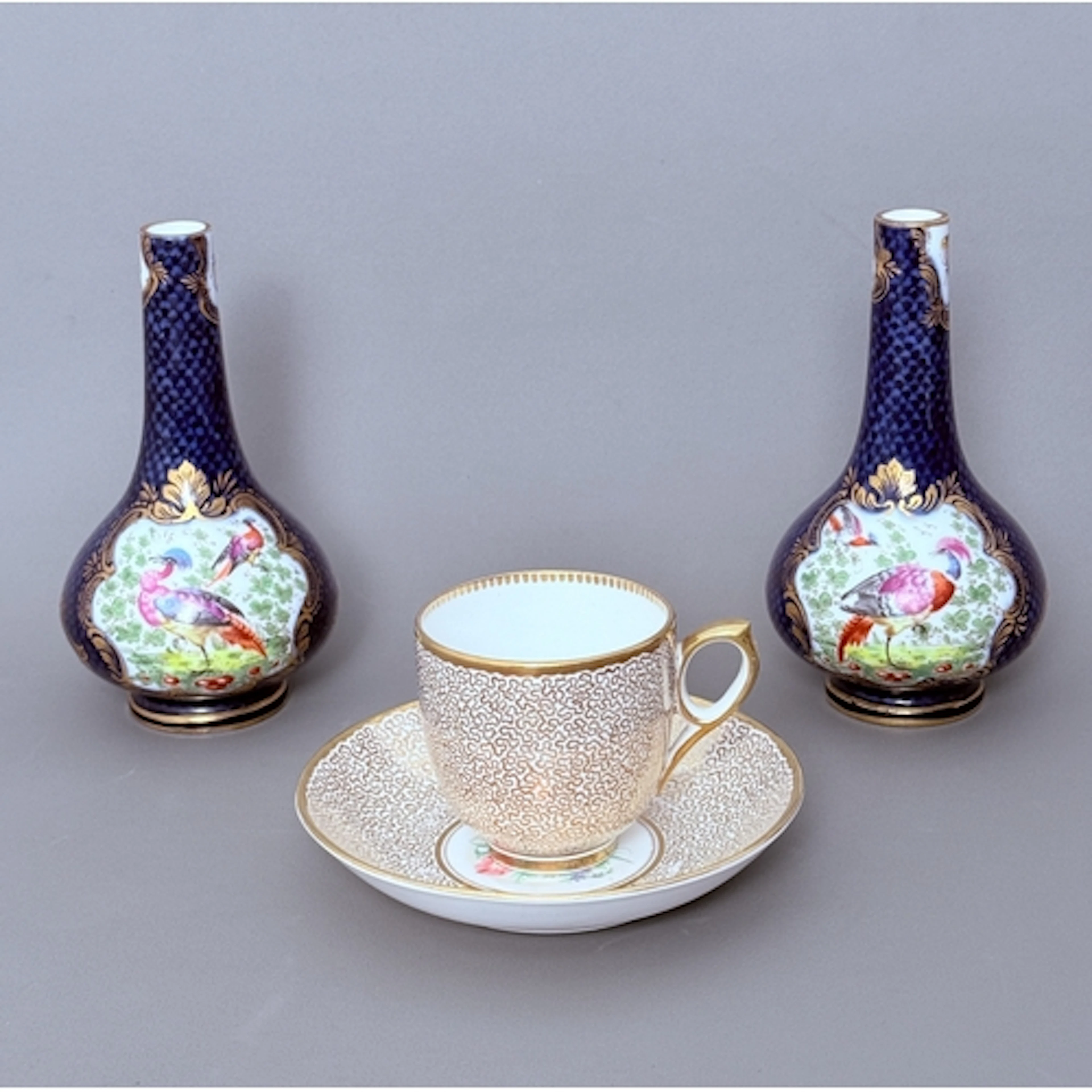 A small group of decorative nineteenth century porcelain - c...