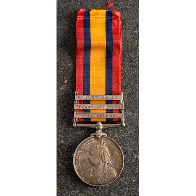 A Queen's South Africa Medal with three clasps to ''69987 Tp...