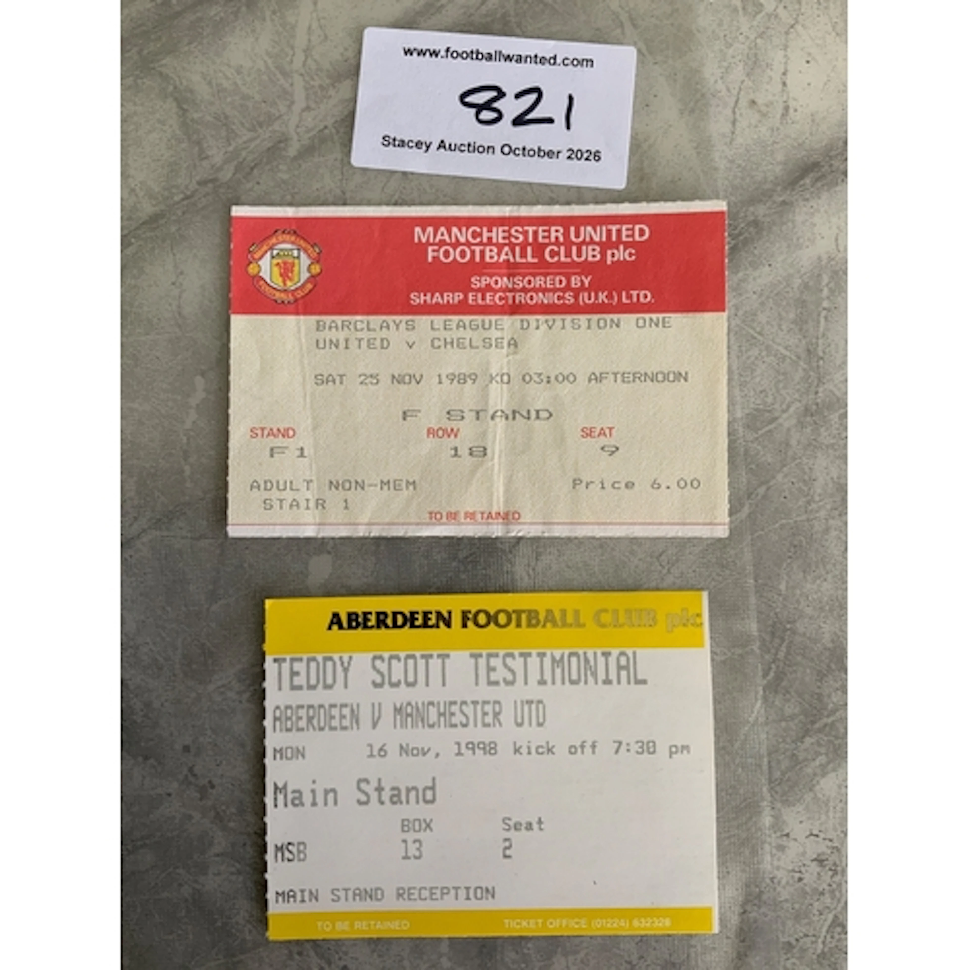 Manchester United Football Tickets: 89/90 home v Chelsea + 9...